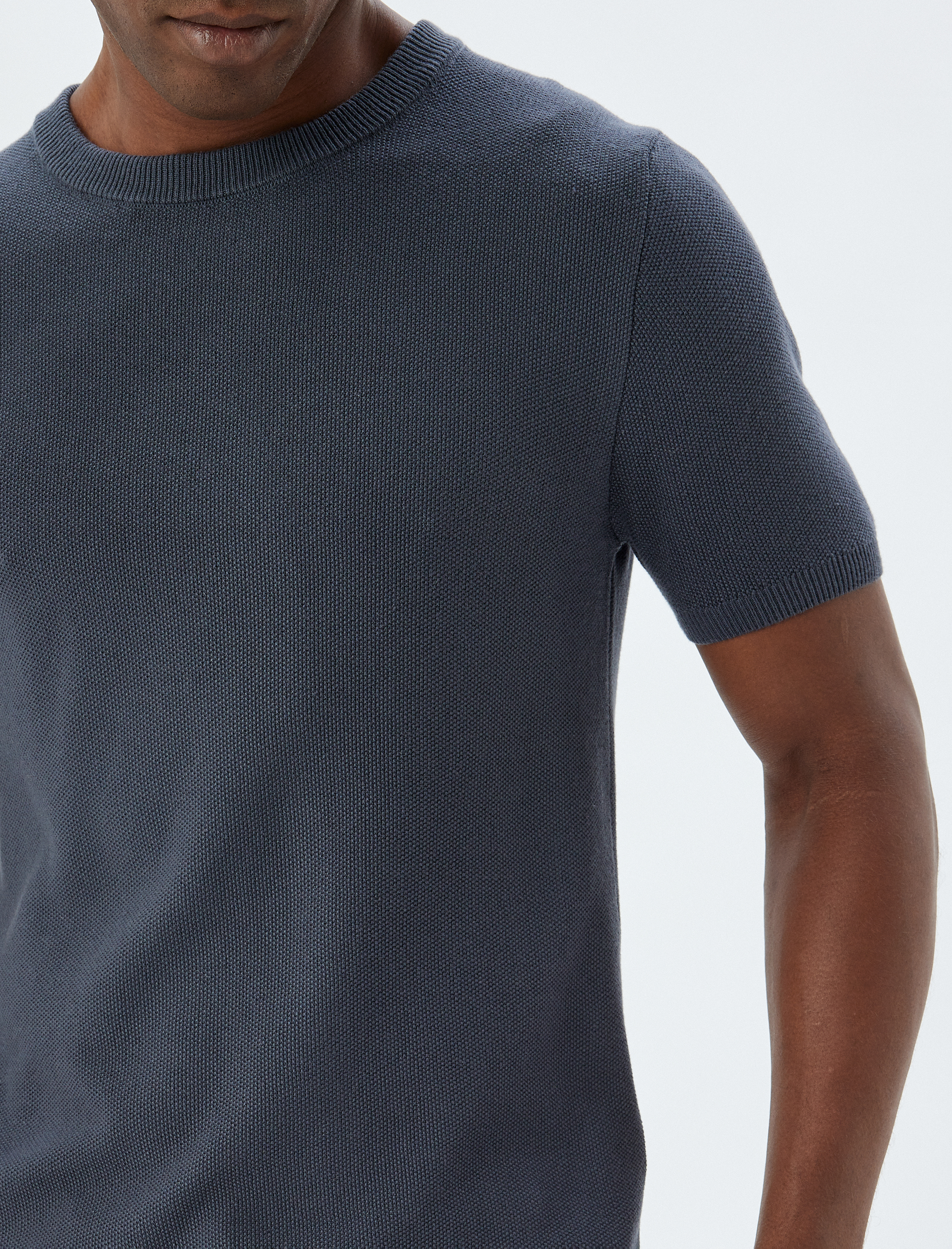   Triko Tişört Basic Bisiklet Yaka Kısa Kollu Pamuk Karışımlı