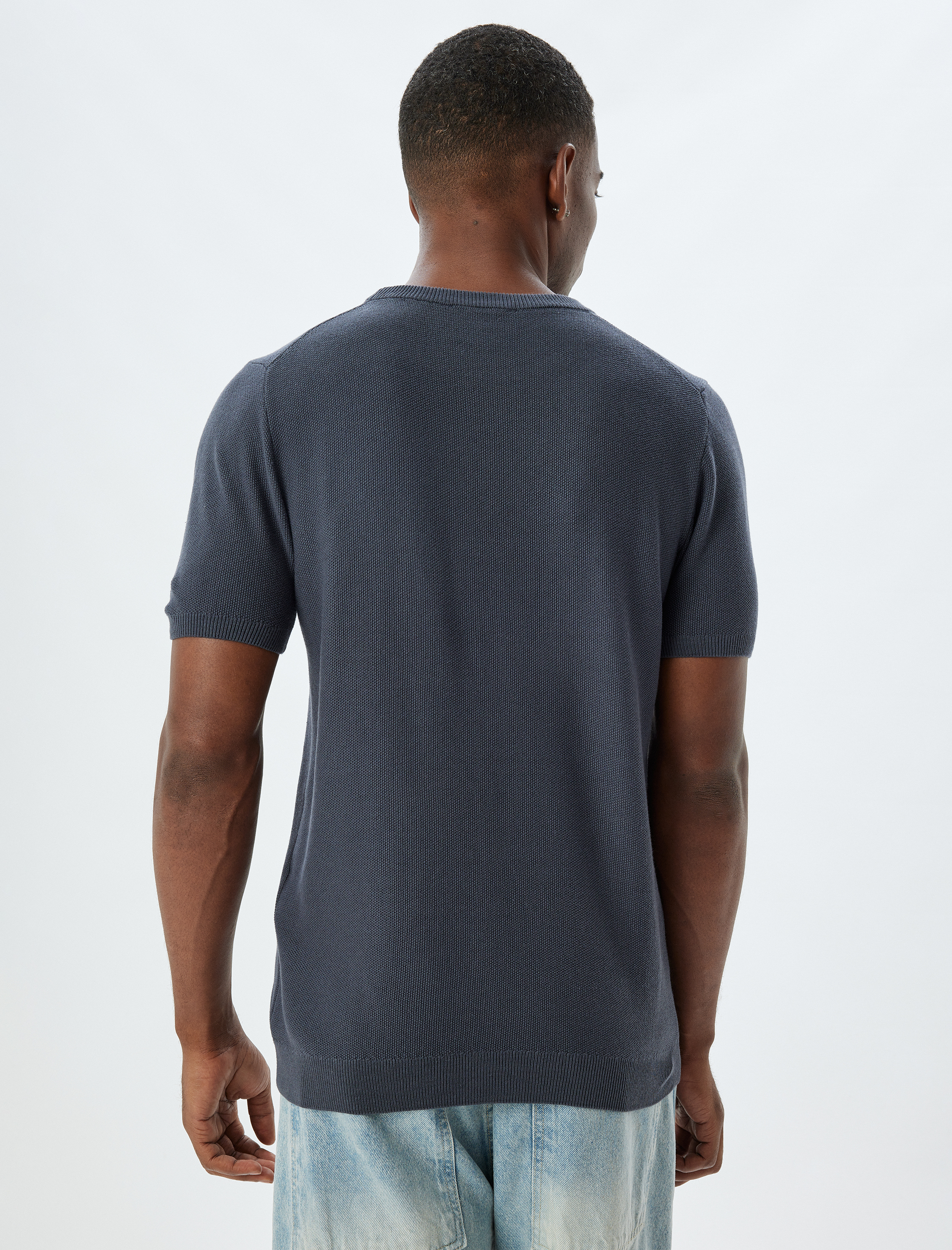   Triko Tişört Basic Bisiklet Yaka Kısa Kollu Pamuk Karışımlı