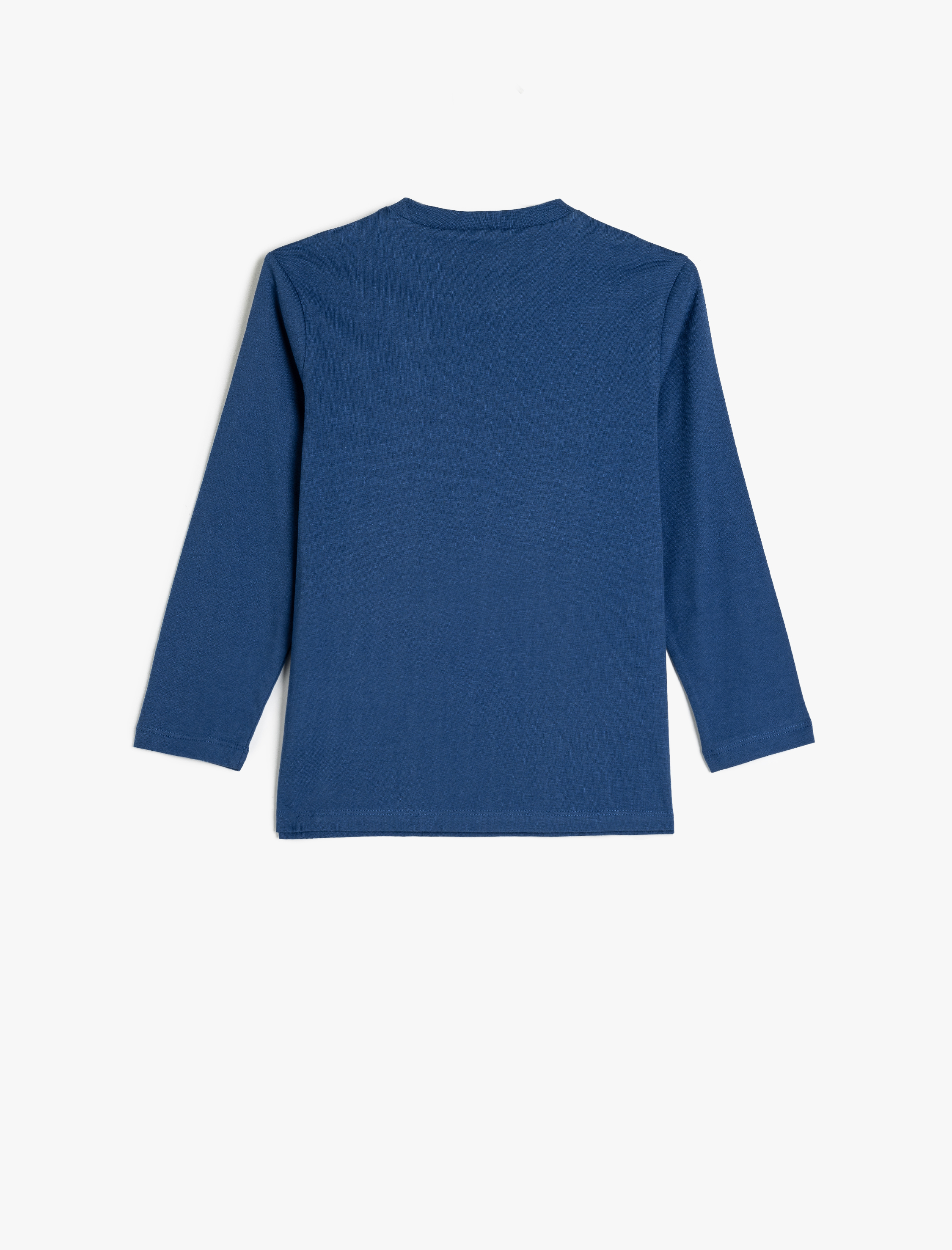  Erkek Çocuk Dinozor Baskılı Bisiklet Yaka Uzun Kollu Pamuklu Tişört