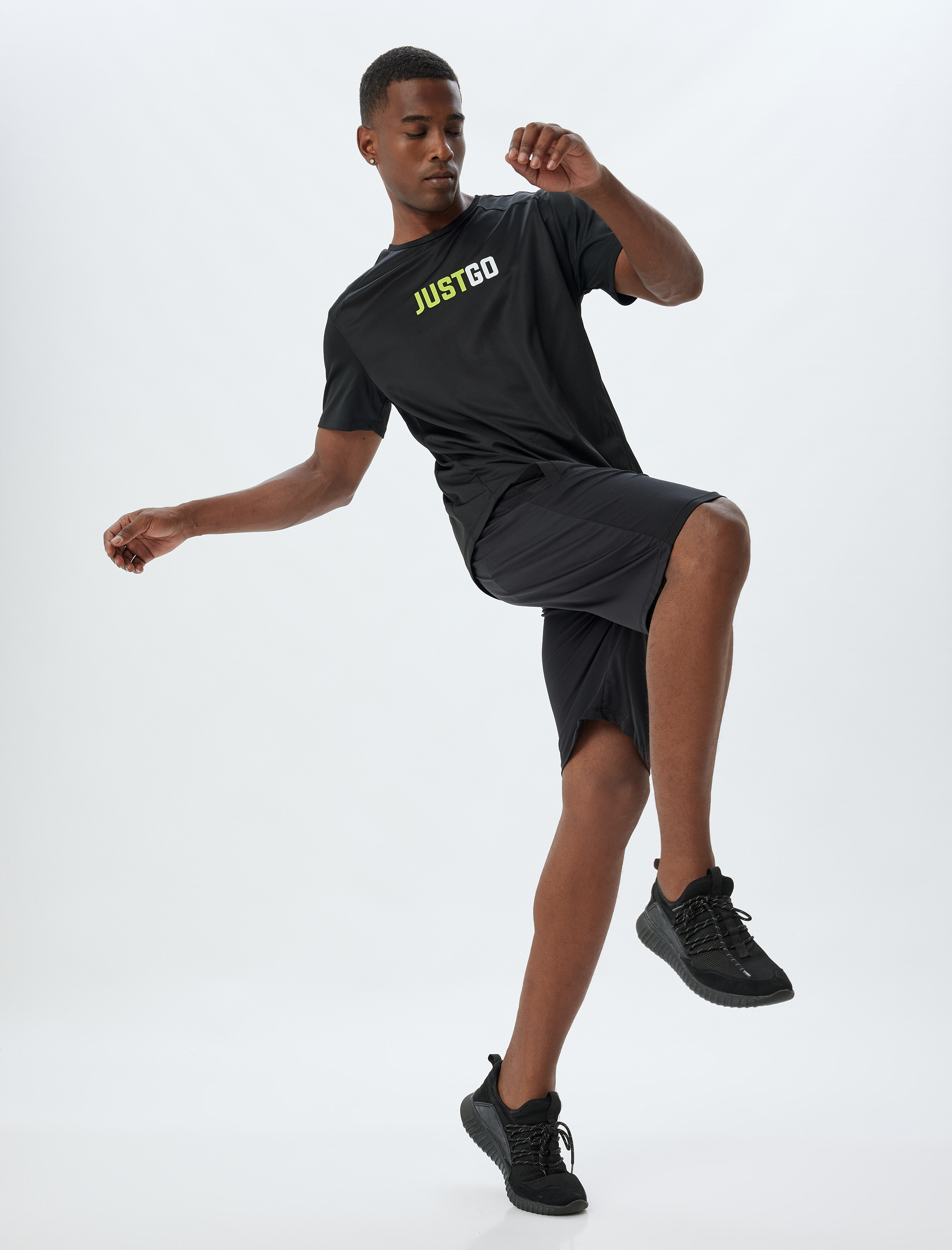   Spor Tişört Slogan Baskılı Kısa Kollu Bisiklet Yaka