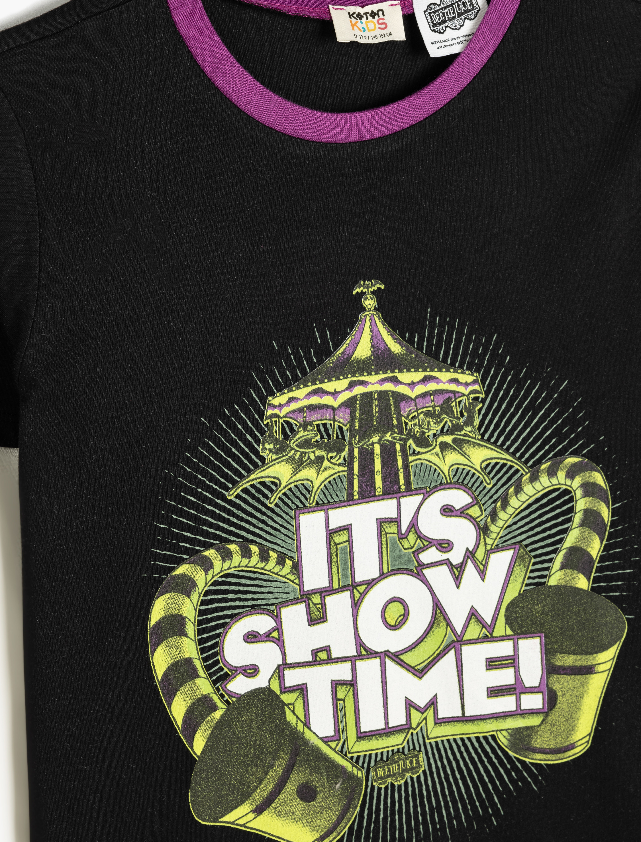 Erkek Çocuk Beetlejuice Tişört Lisanslı Uzun Kollu Bisiklet Yaka Pamuklu