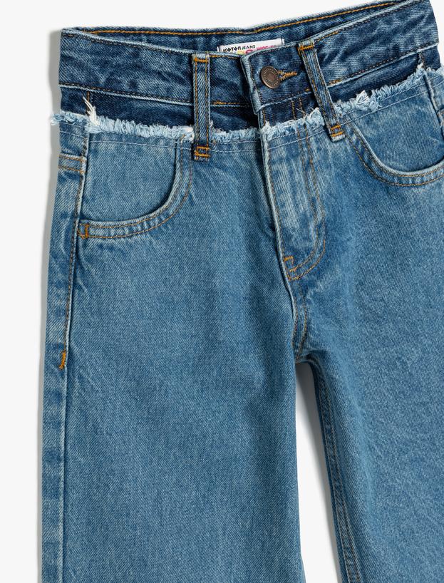 Kot Pantolon Geniş Paça Cepli Pamuklu - Wide Leg Jean_2