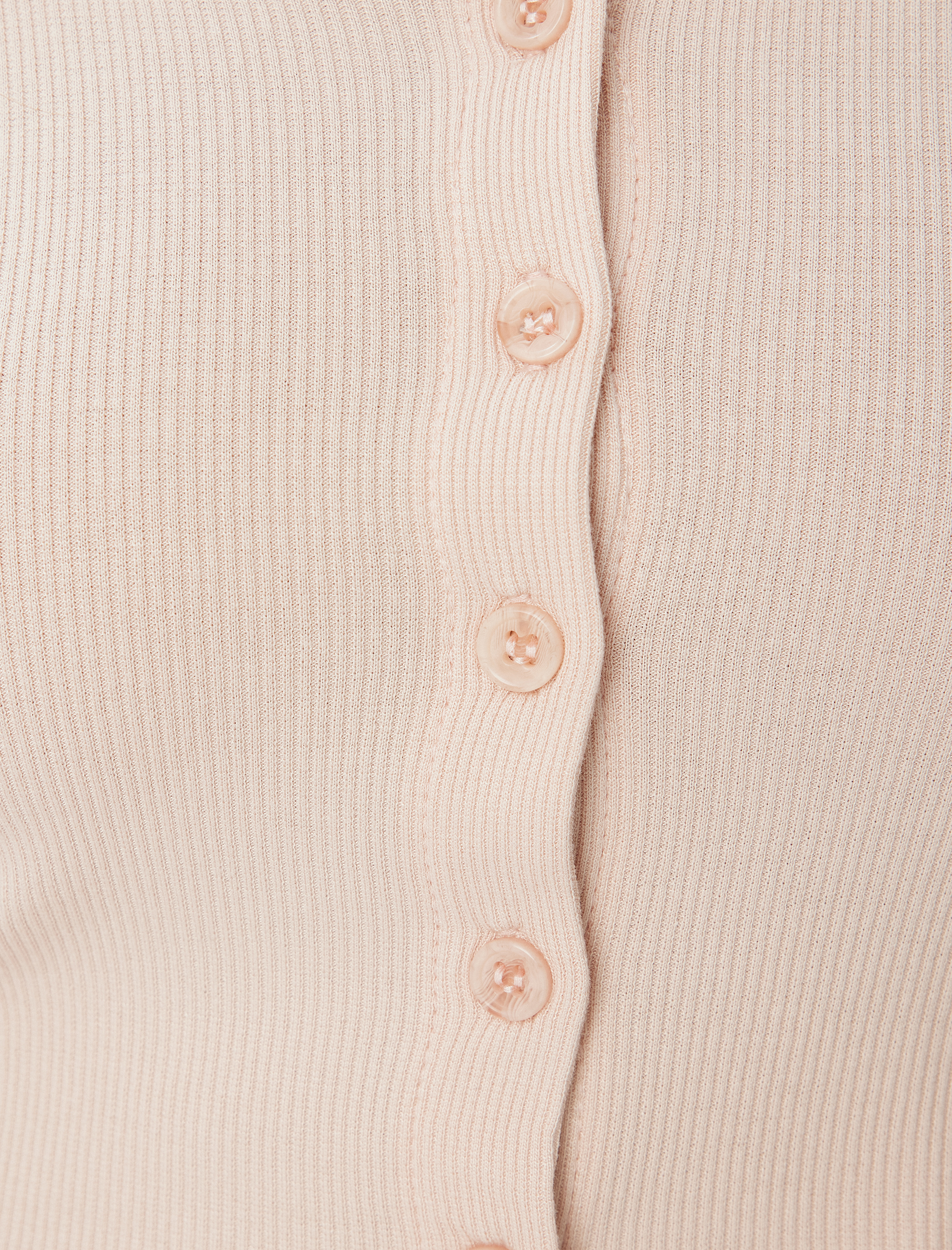   Crop Pijama Üstü Uzun Kollu Düğmeli U Yaka Viskon