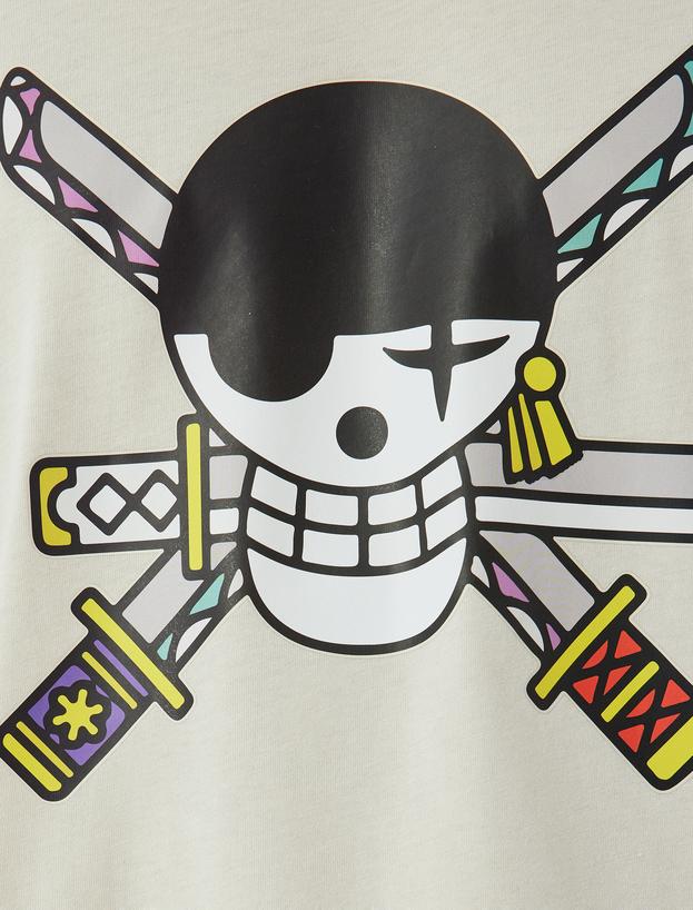 One Piece Tişört Lisanslı Oversize Kısa Kollu Bisiklet Yaka Pamuklu_5