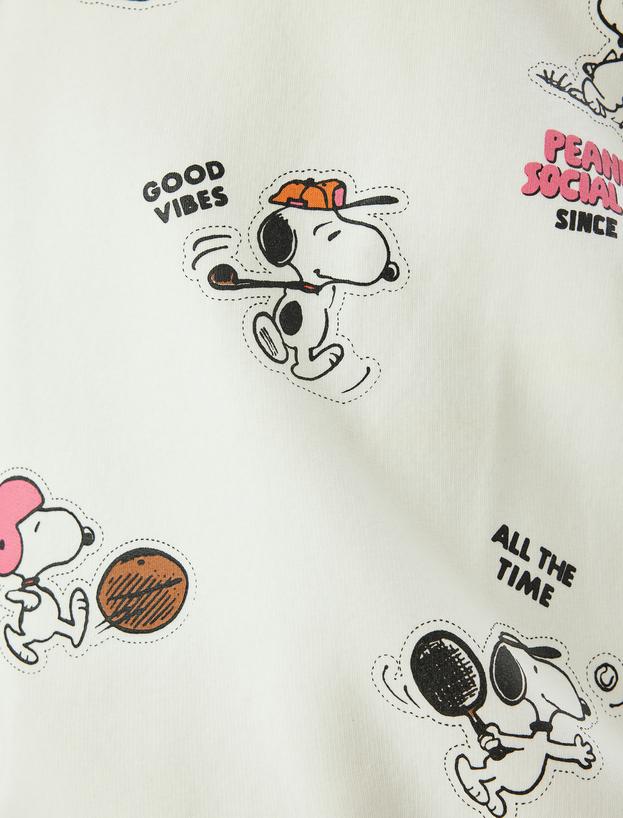 Snoopy Oversize Sweatshirt Arkası Baskılı Bisiklet Yaka Lisanslı_5