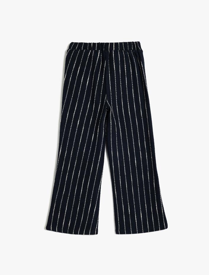 Kız Çocuk Pantolon Beli Lastikli Cep Aplikeli