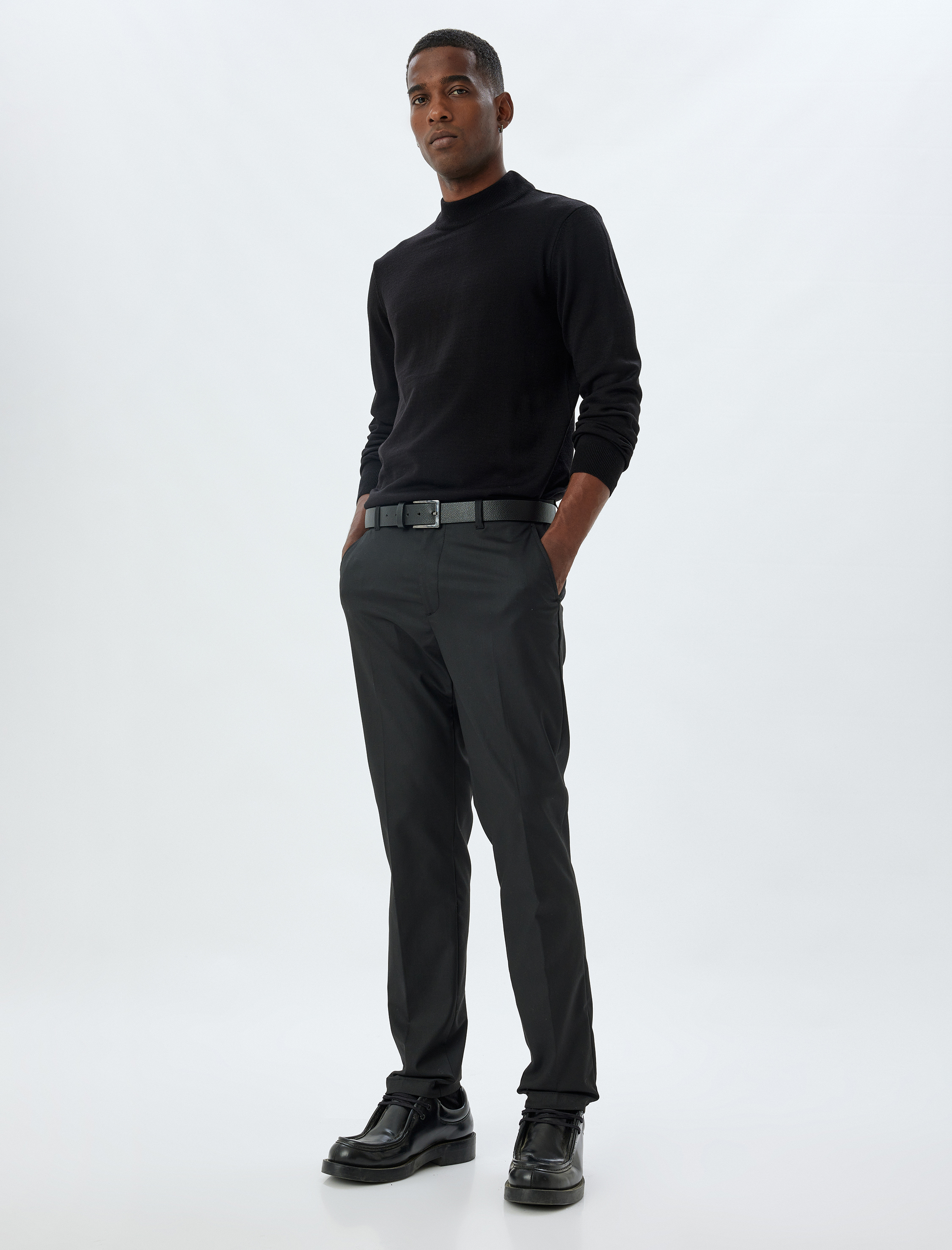   Triko Kazak Yarım Balıkçı Yaka Basic Uzun Kollu