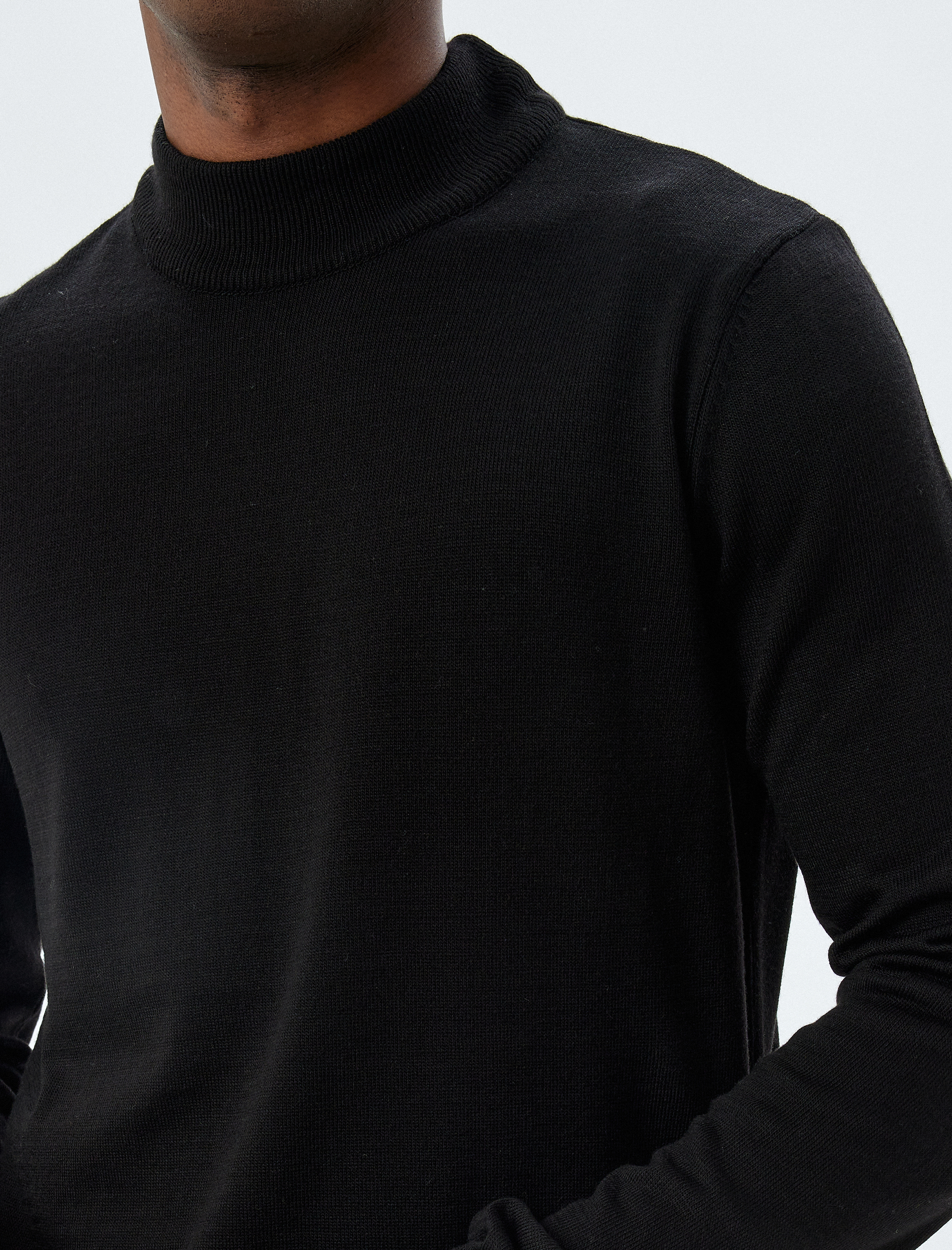   Triko Kazak Yarım Balıkçı Yaka Basic Uzun Kollu