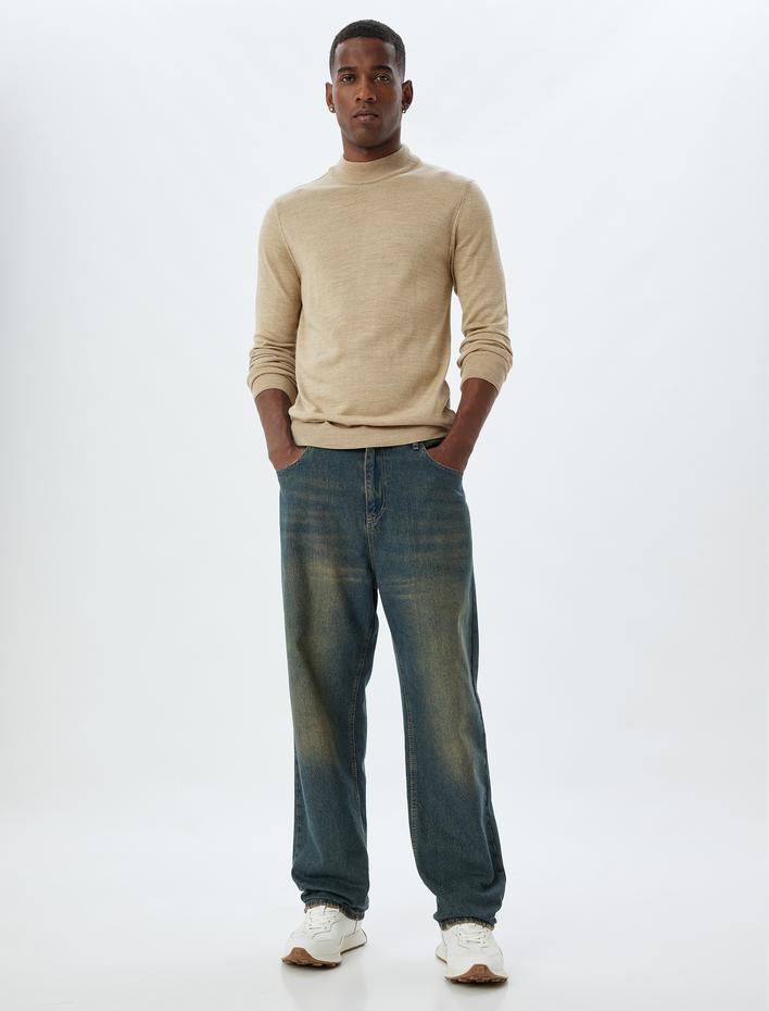  Triko Kazak Yarım Balıkçı Yaka Basic Uzun Kollu