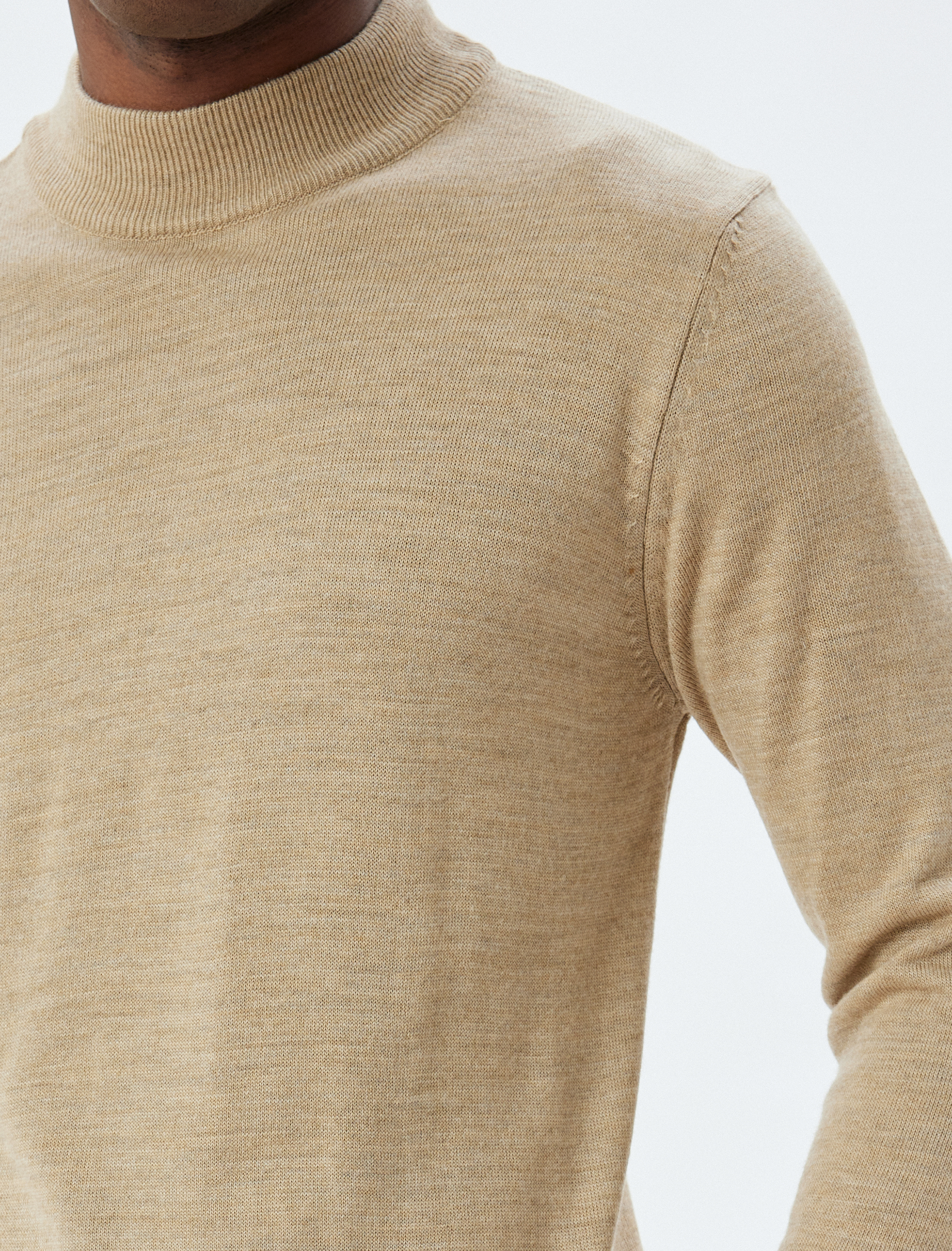   Triko Kazak Yarım Balıkçı Yaka Basic Uzun Kollu