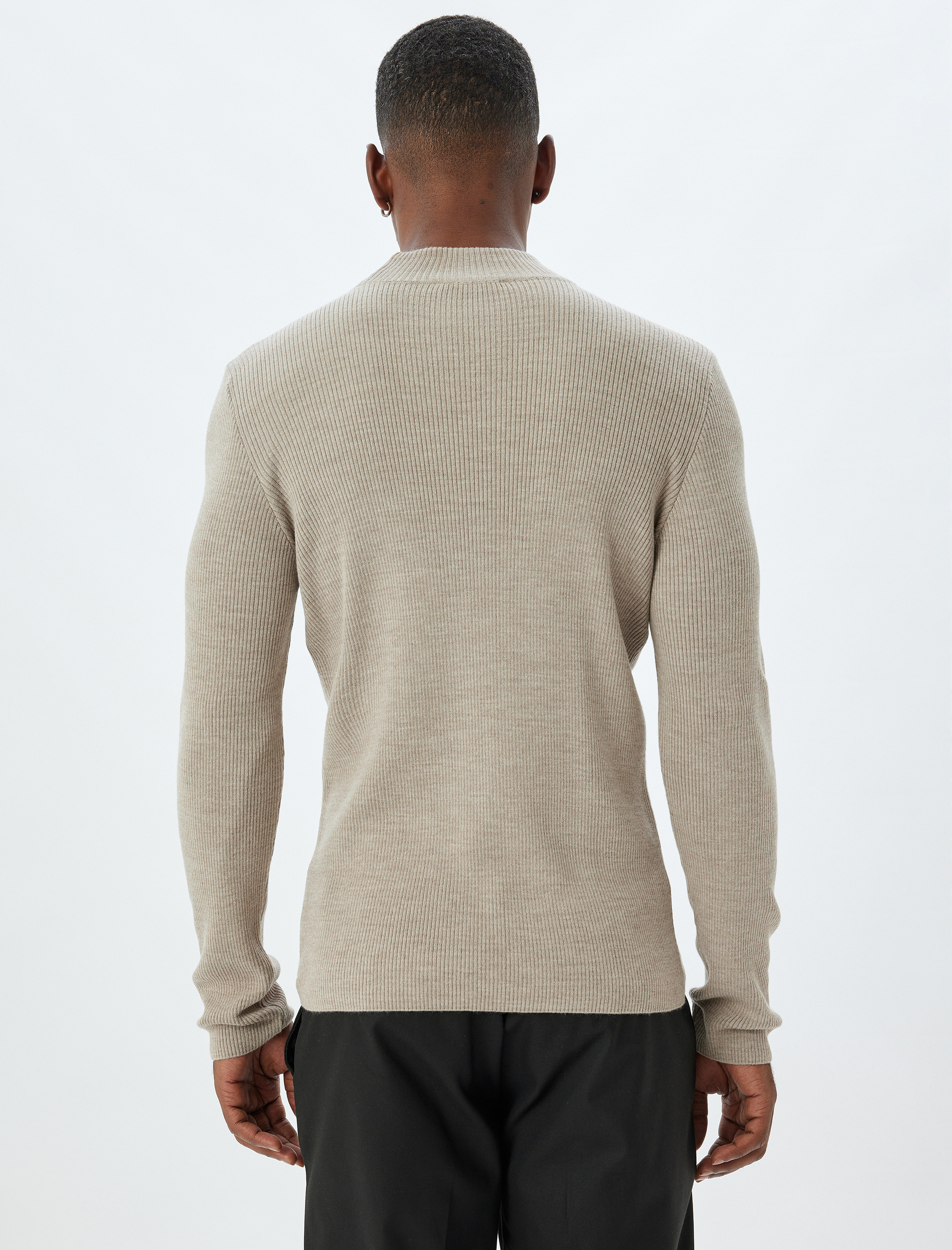   Triko Kazak Yarım Balıkçı Yaka Basic Uzun Kollu