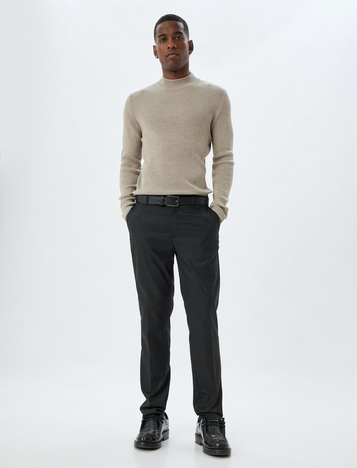  Triko Kazak Yarım Balıkçı Yaka Basic Uzun Kollu