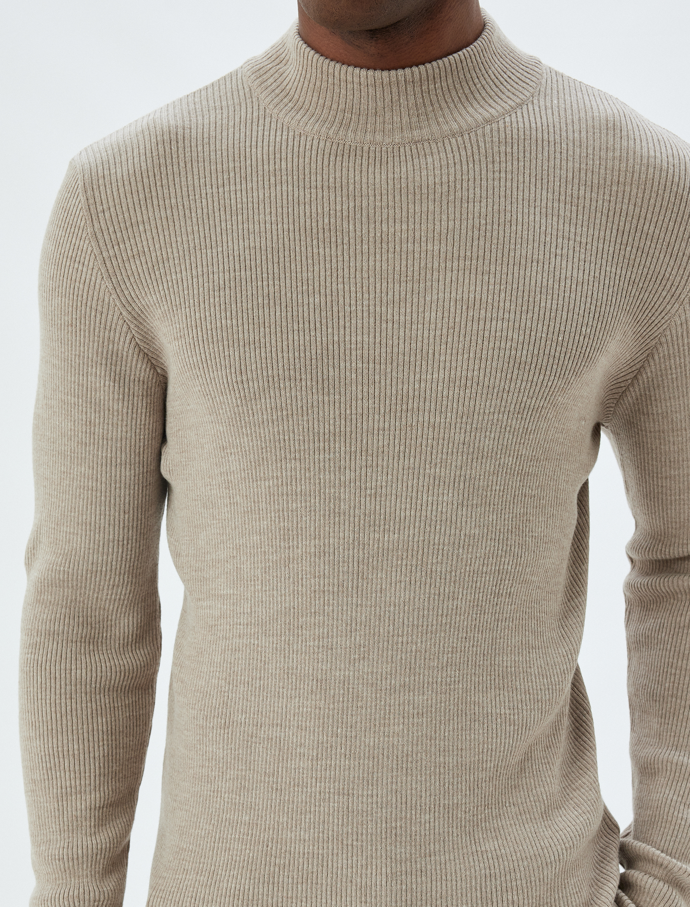   Triko Kazak Yarım Balıkçı Yaka Basic Uzun Kollu