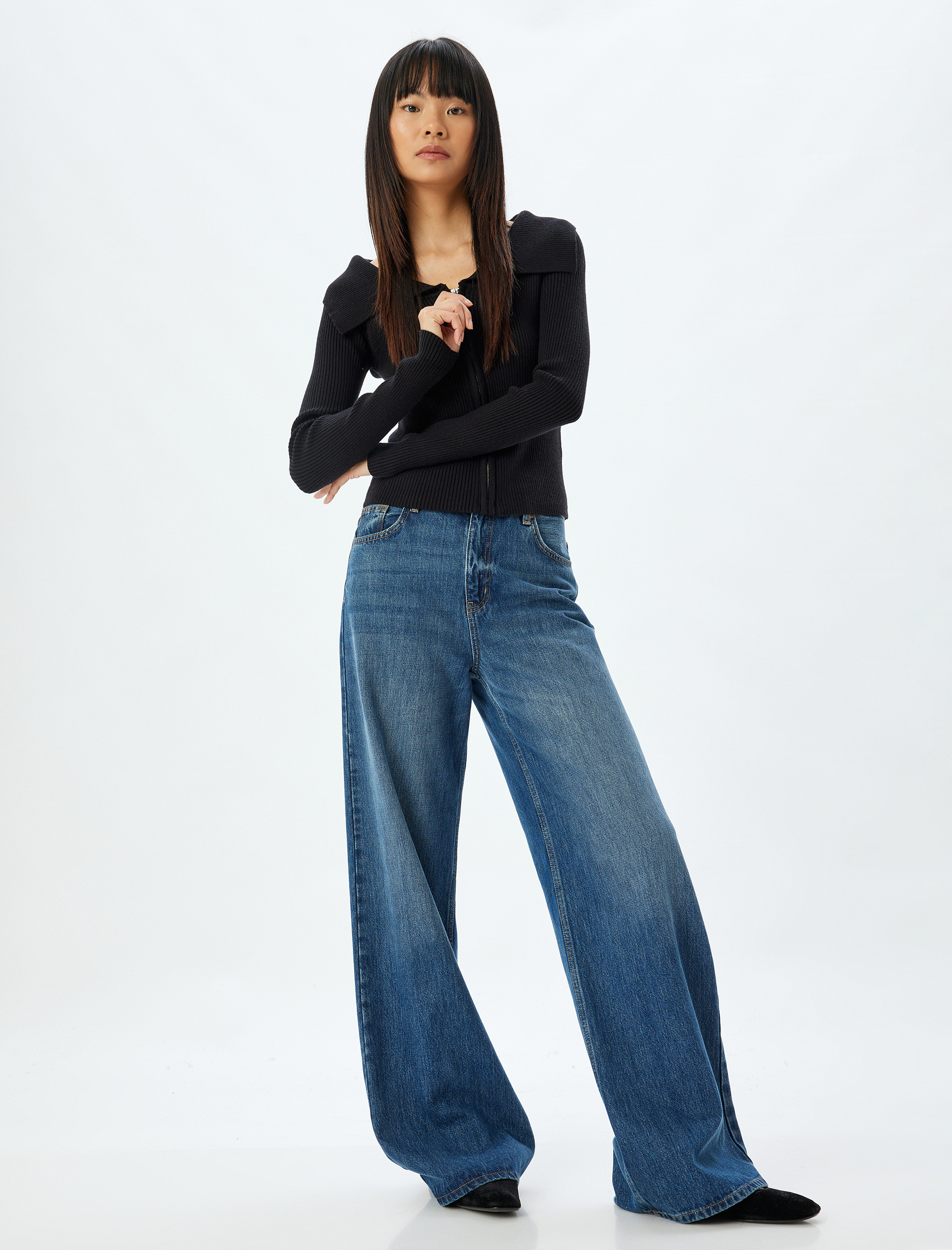   Fermuarlı Hırka Uzun Kollu Slim Fit