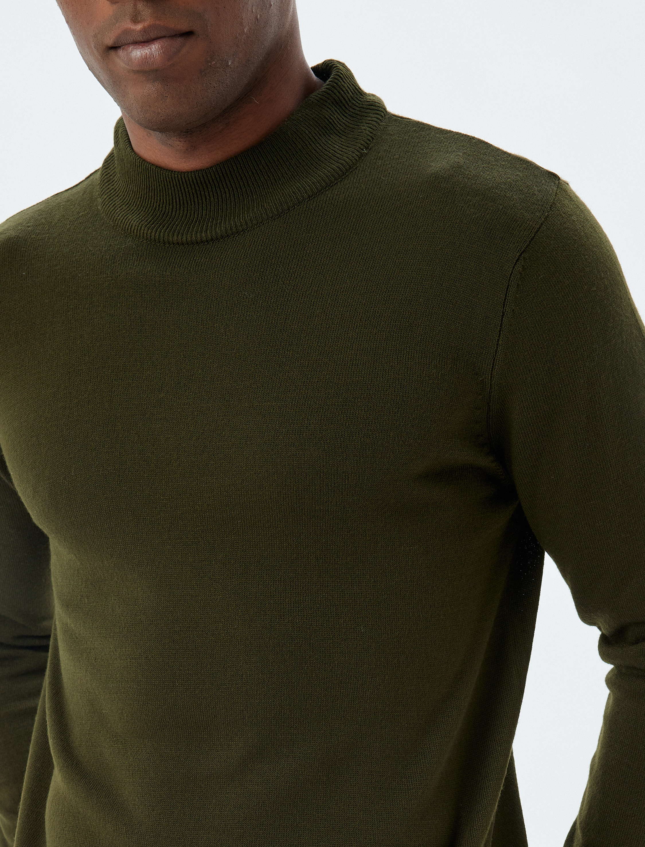   Triko Kazak Yarım Balıkçı Yaka Basic Uzun Kollu