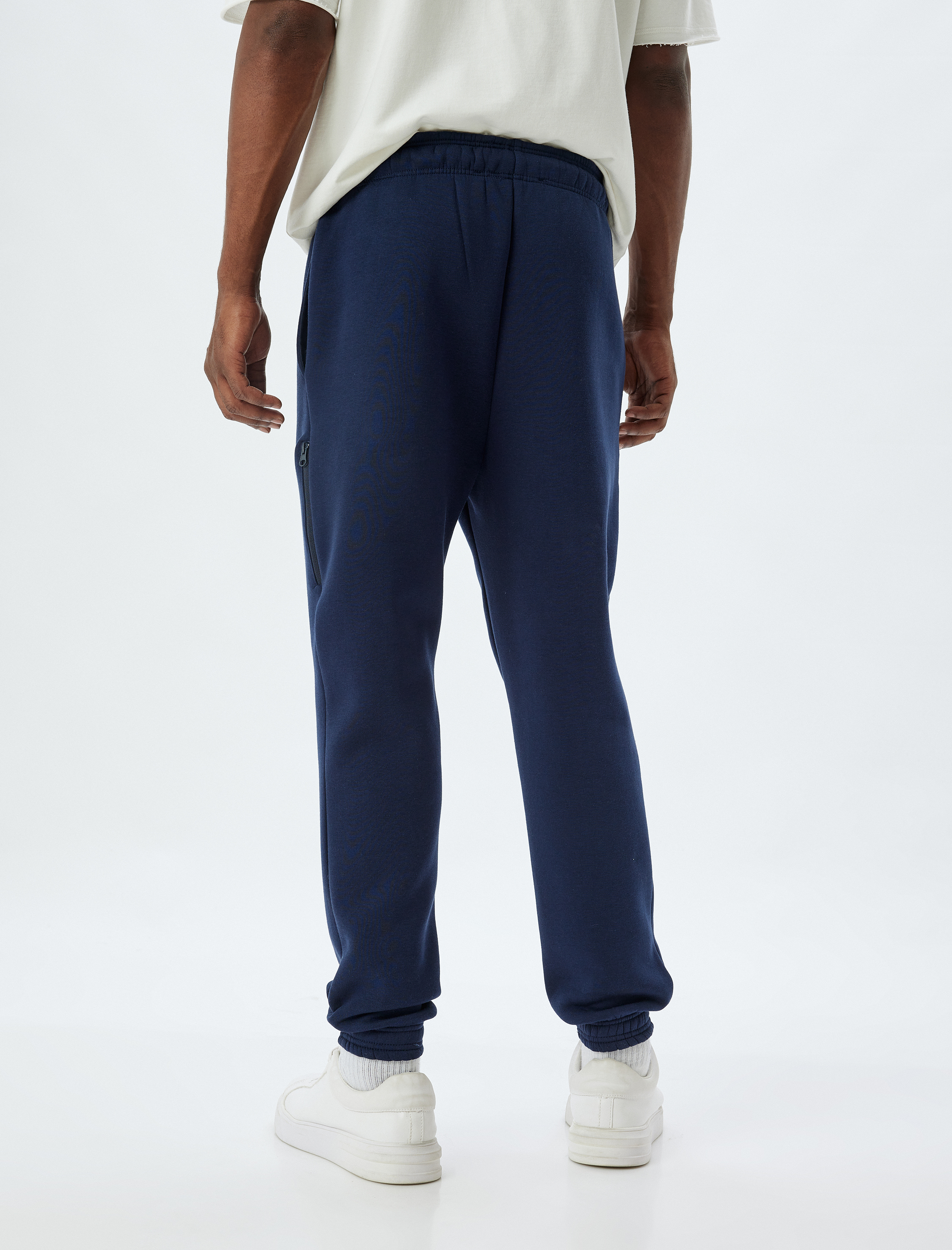   Fermuarlı Cepli Pamuk Karışımlı Şardonlu Beli Bağcıklı Kışlık Eşofman Altı