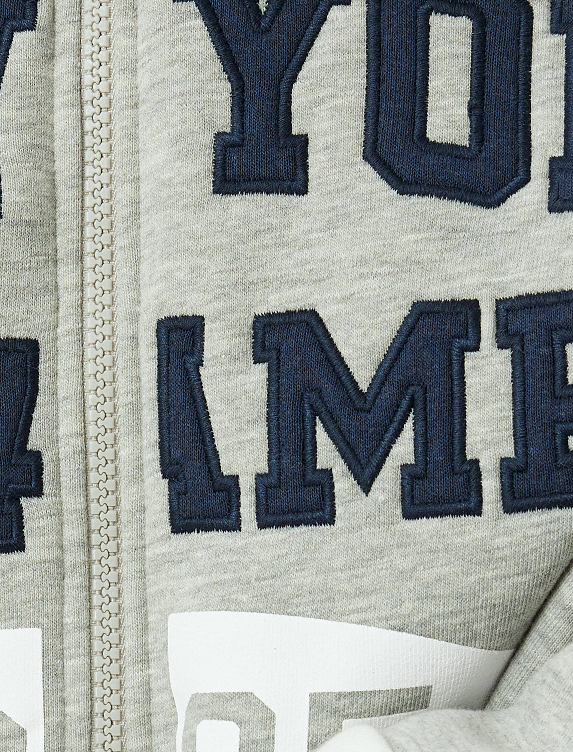   Şardonlu Crop Sweatshirt Kapüşonlu Fermuarlı Kolej İşlemeli Cep Detaylı