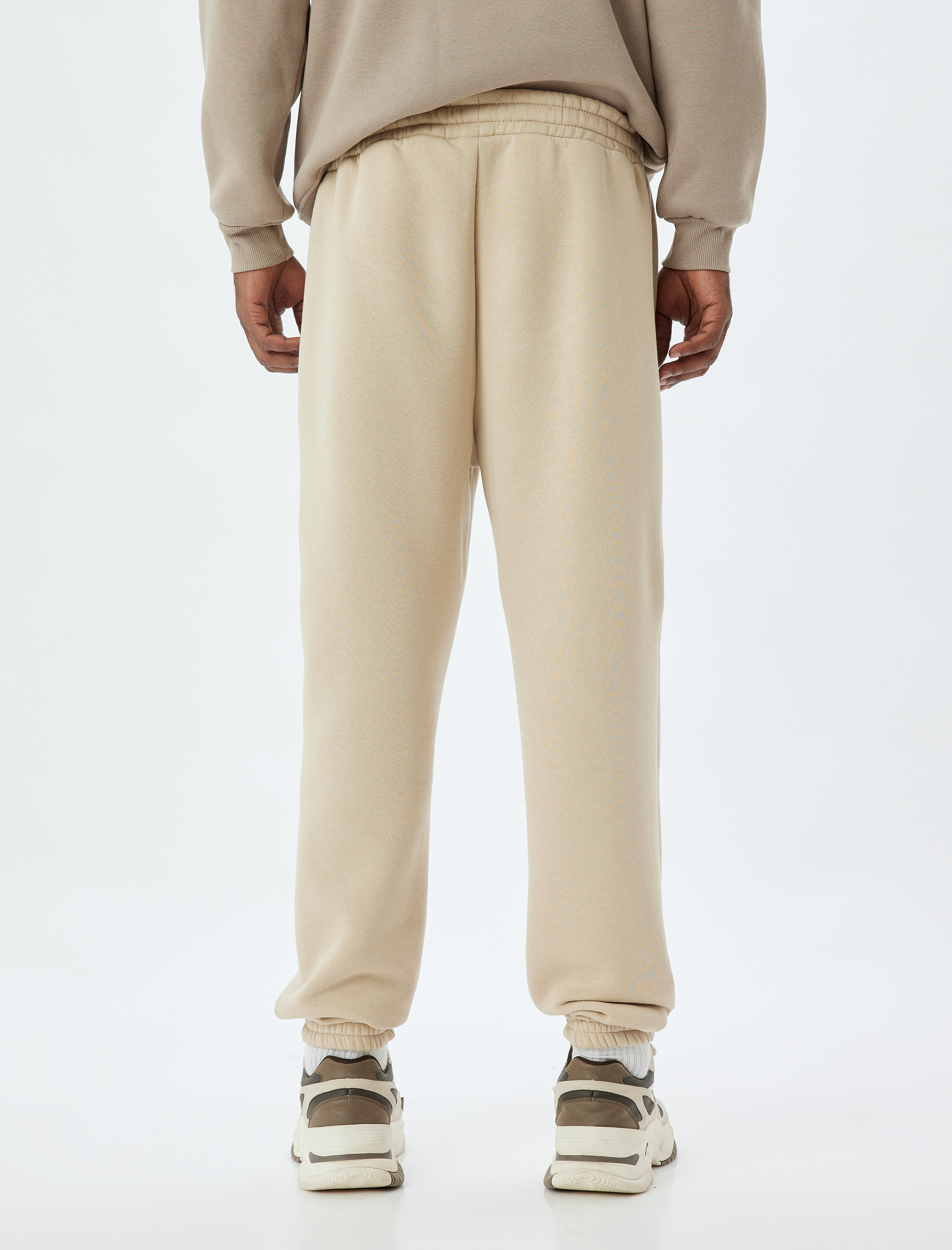   Kışlık Eşofman Altı Beli Bağcıklı Dikiş Detaylı Cepli Pamuk Karışımlı Lastikli Paça Şardonlu