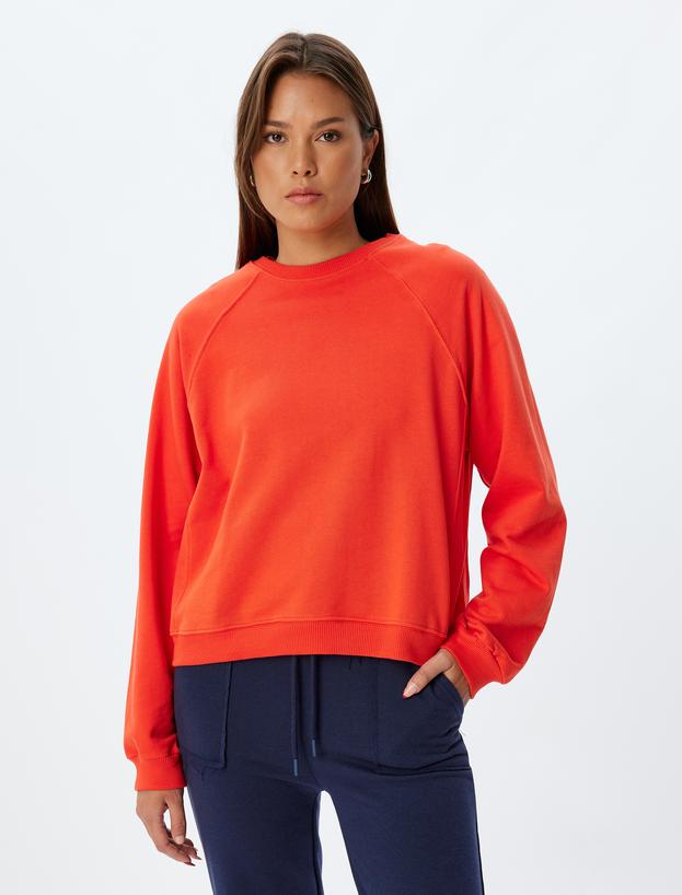 Basic Sweatshirt Bisiklet Yaka Uzun Kollu_2