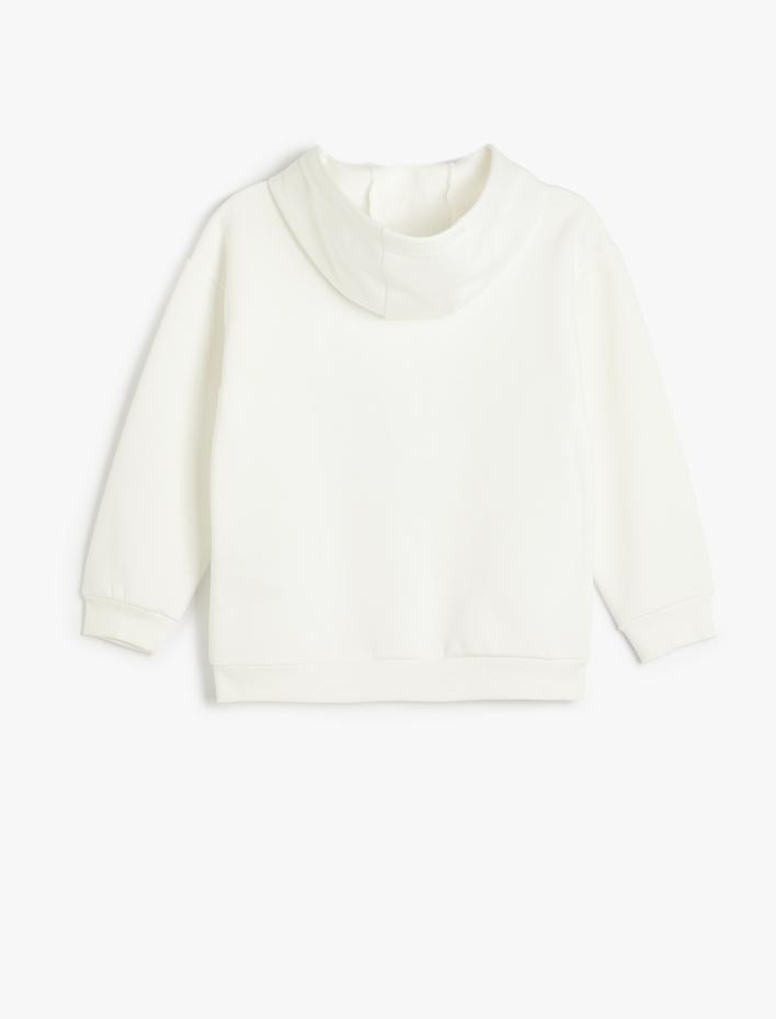 Erkek Çocuk Kapşonlu Sweatshirt Uzun Kollu Baskı Detaylı Şardonlu