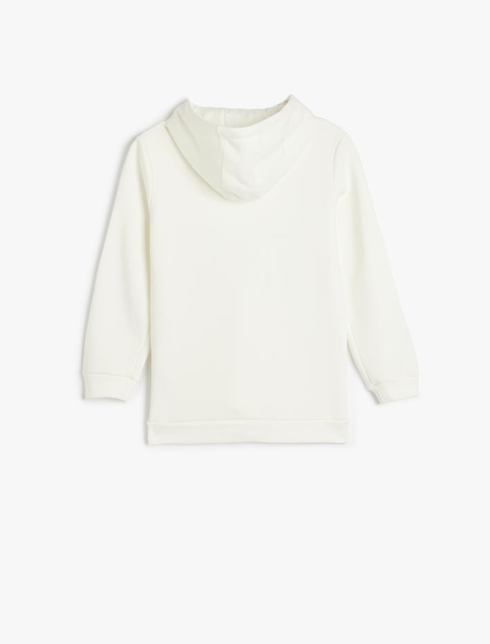 Erkek Çocuk Basic Kapşonlu Kanguru Cepli Uzun Kollu Şardonlu Sweatshirt