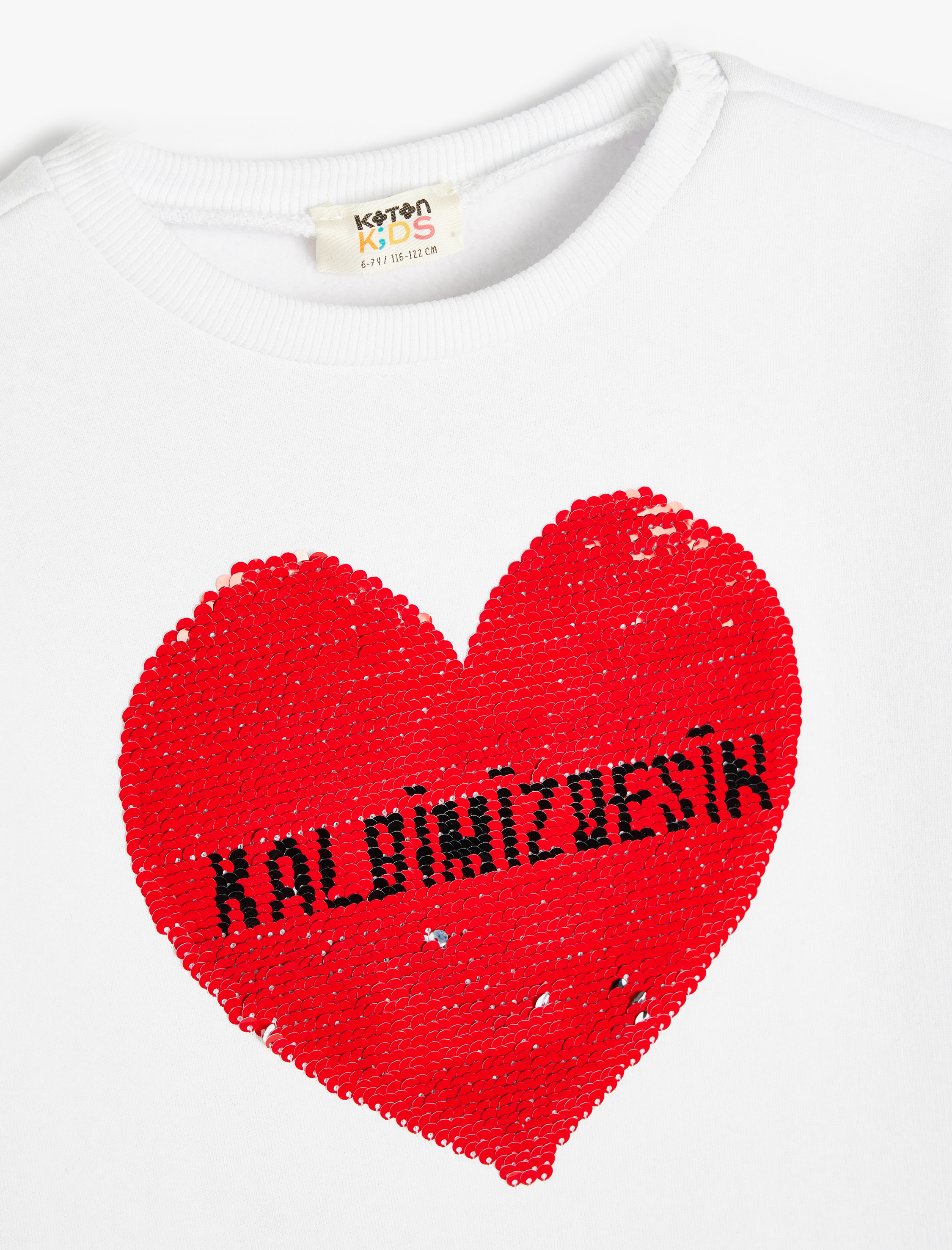  Kız Çocuk Atatürk Baskılı Tişört Pullu Payetli Bisiklet Yaka Uzun Kollu Şardonlu