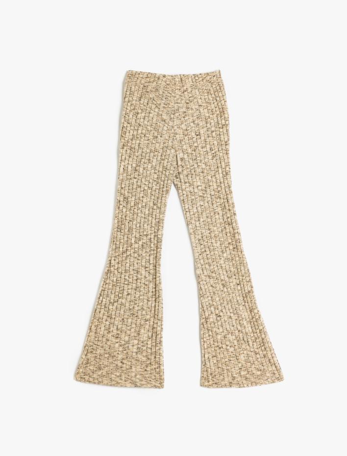 Kız Çocuk İspanyol Paça Tayt Pantolon Beli Lastikli Yumuşak Dokulu