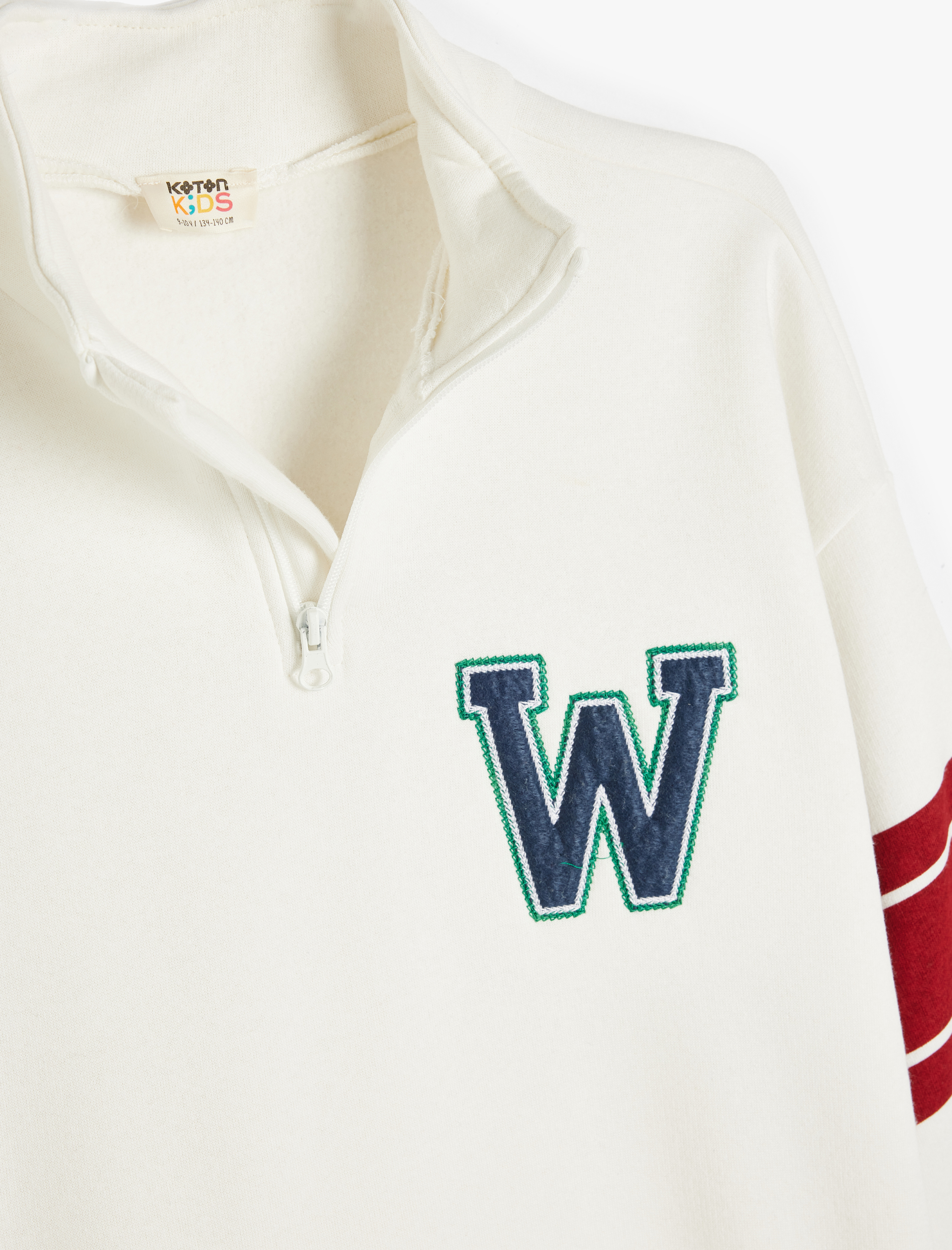  Erkek Çocuk Sweatshirt Baskı Detaylı Yarım Fermuarlı Dik Yaka Uzun Kollu Pamuklu Şardonlu