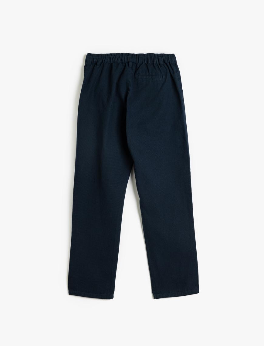  Erkek Çocuk Chino Pantolon Beli Bağlamalı Pamuklu