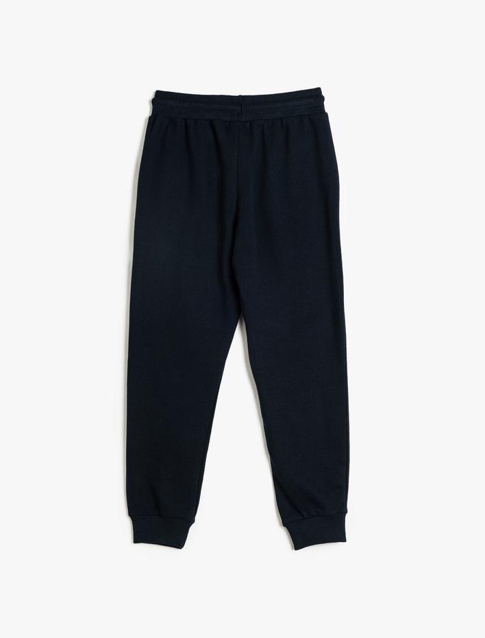 Erkek Çocuk Beli Bağlamalı Şardonlu Pamuklu Jogger Okul Eşofman Altı