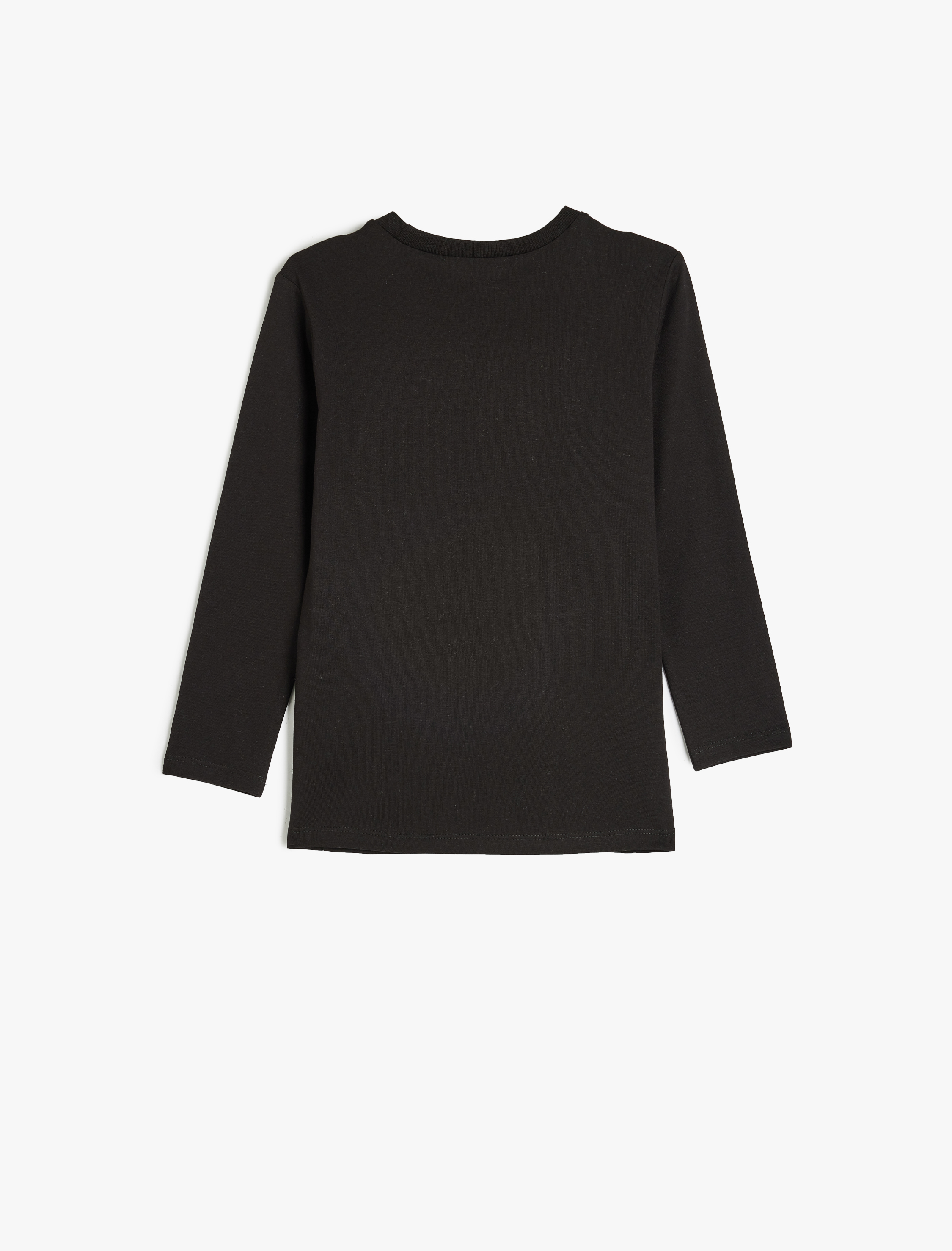  Erkek Çocuk Atatürk İşlemeli Uzun Kollu Pamuklu Bisiklet Yaka Tişört