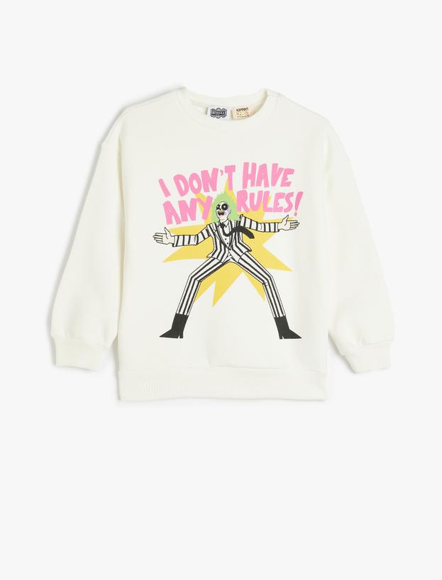 Beetlejuice Sweatshirt Lisanslı Uzun Kollu Bisiklet Yaka_0