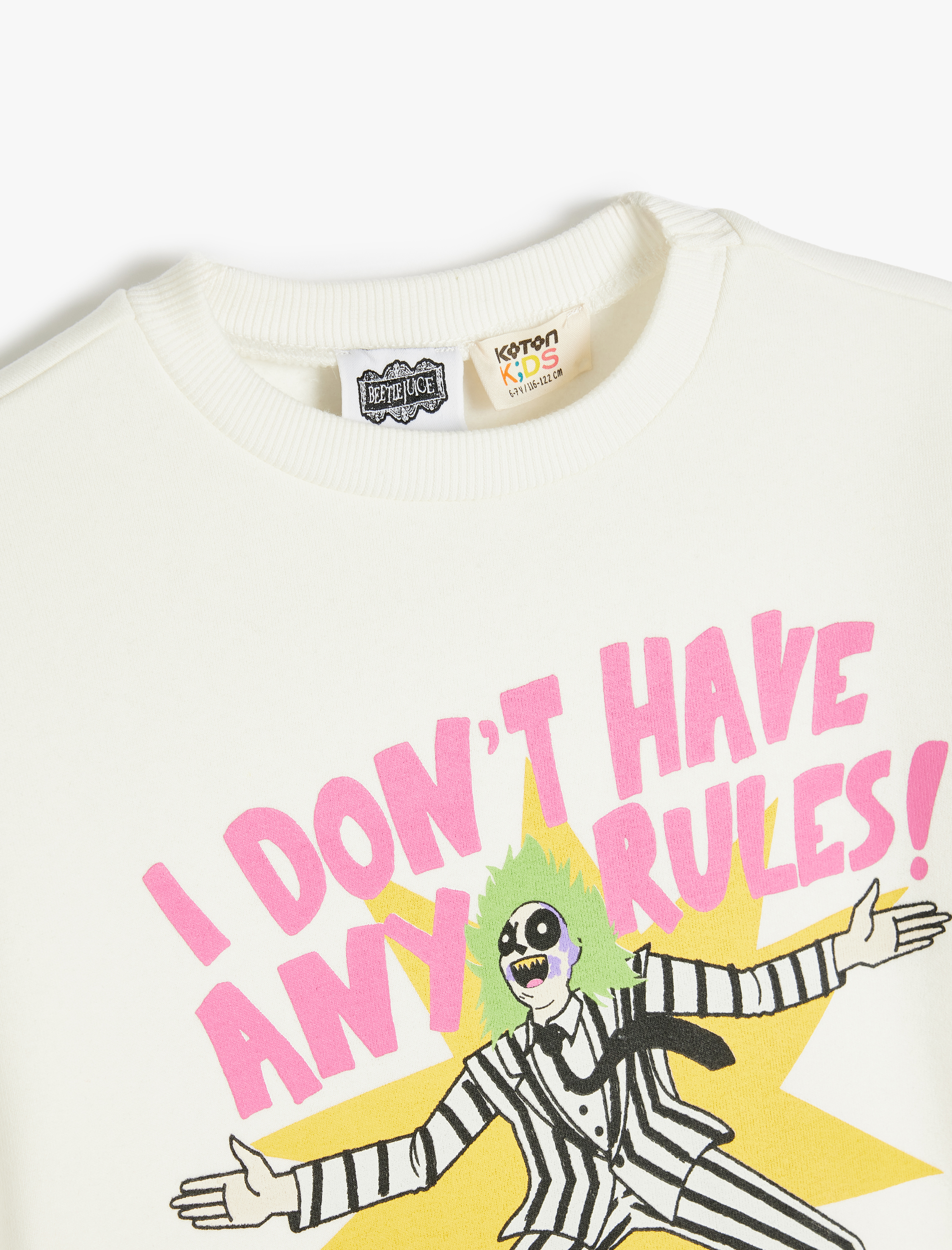  Kız Çocuk Beetlejuice Sweatshirt Lisanslı Uzun Kollu Bisiklet Yaka Şardonlu