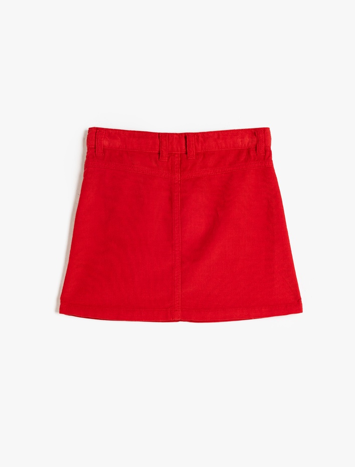Kız Çocuk Kadife Mini Etek Basic Pamuklu