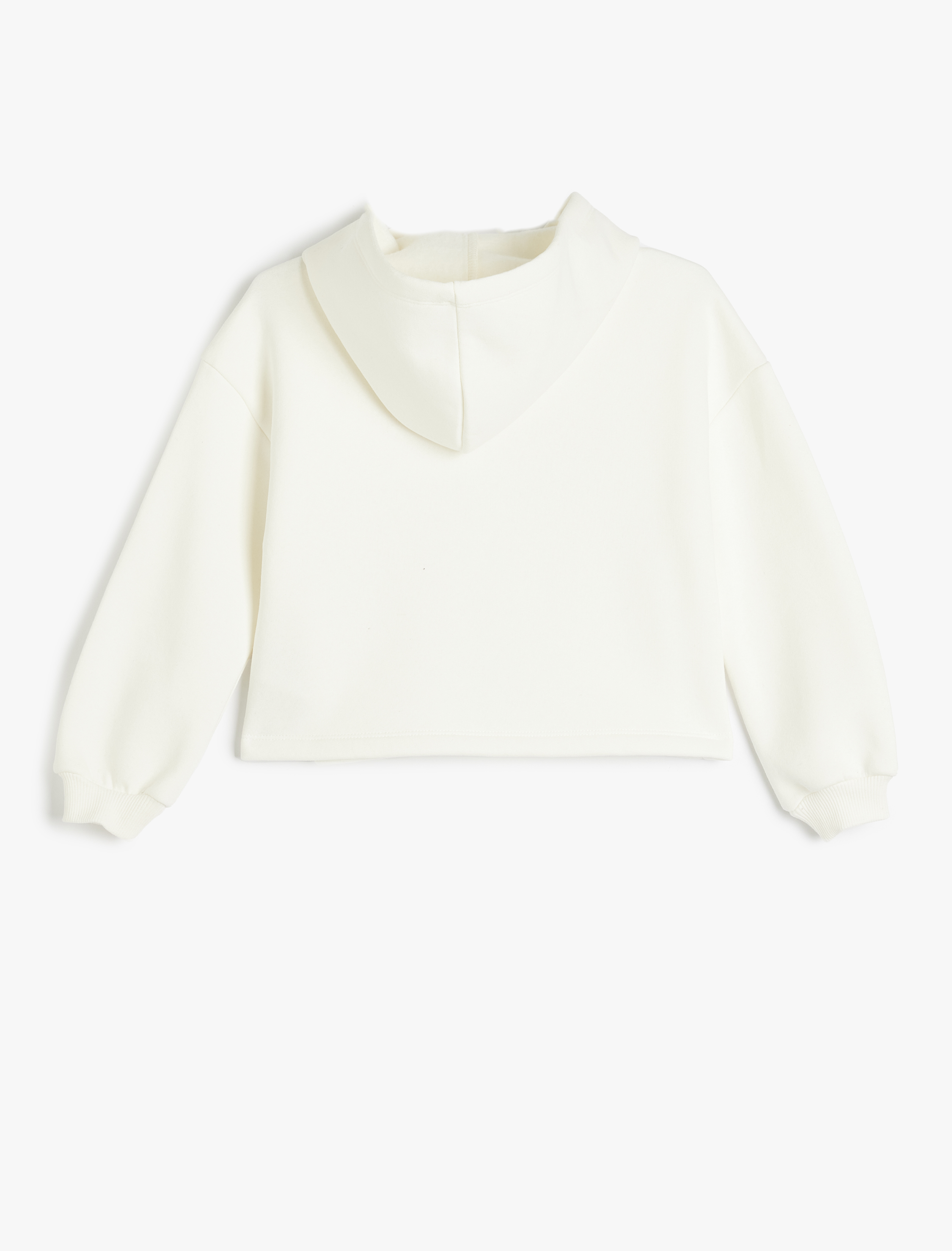  Kız Çocuk Pamuklu Uzun Kollu Şardonlu Yılbaşı Temalı Kapşonlu Sweatshirt