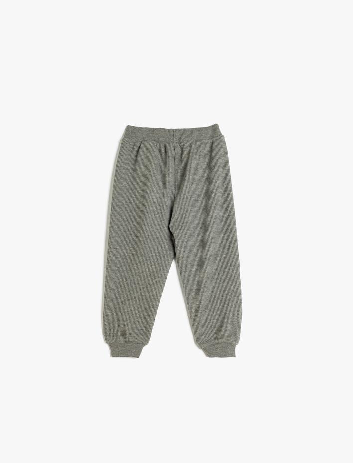 Erkek Bebek Beli Bağlamalı Aplike Detaylı Basic Jogger Eşofman Altı