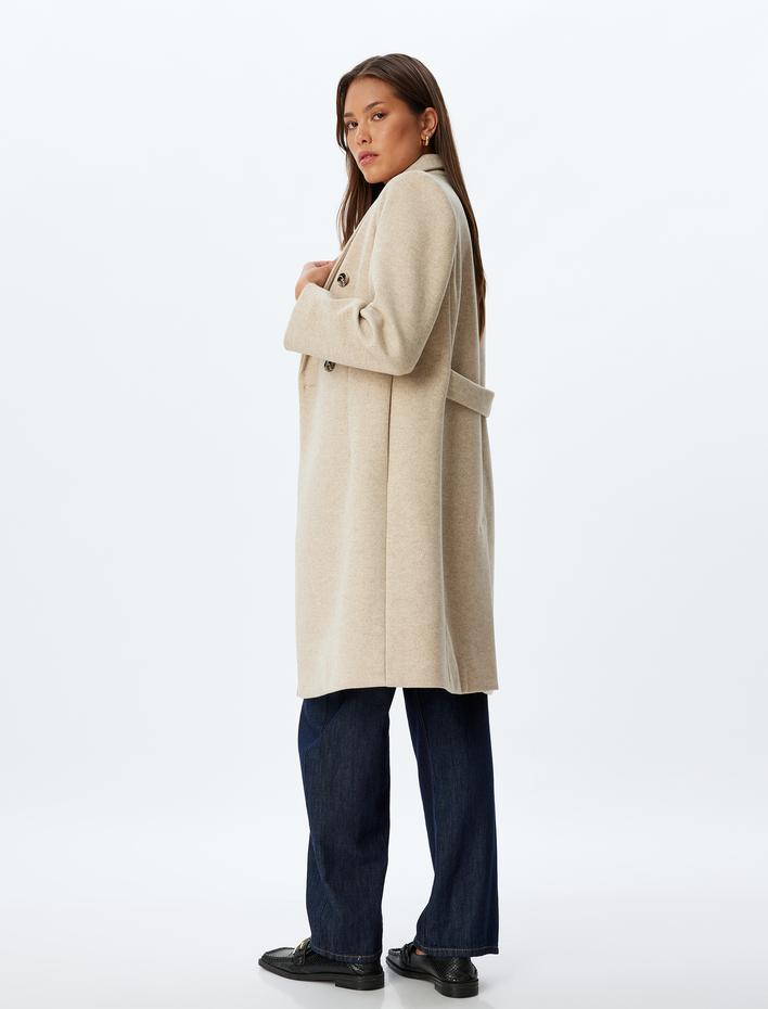  Gizli Cepli Kruvaze Uzun Kaşe Kaban