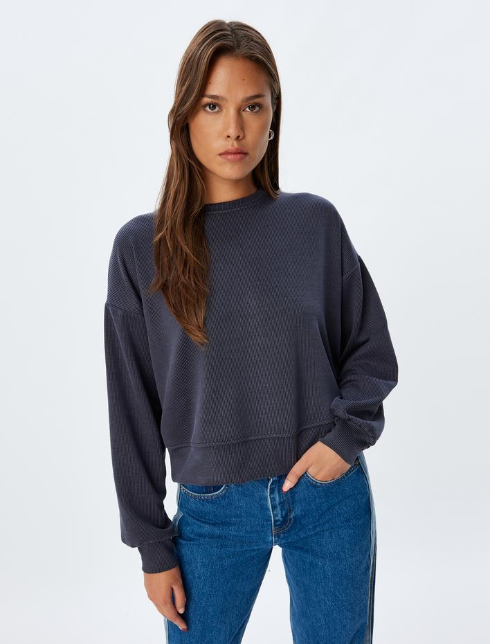  Basic Sweatshirt Uzun Kollu Bisiklet Yaka