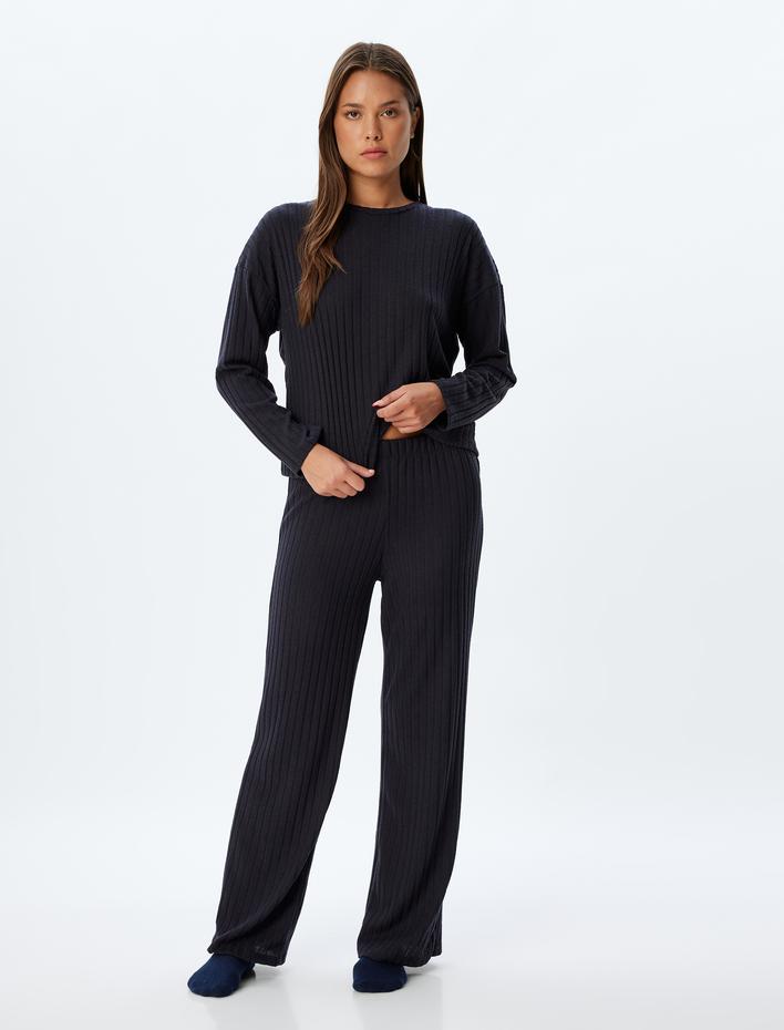  Örme Pijama Altı Yumuşak Dokulu