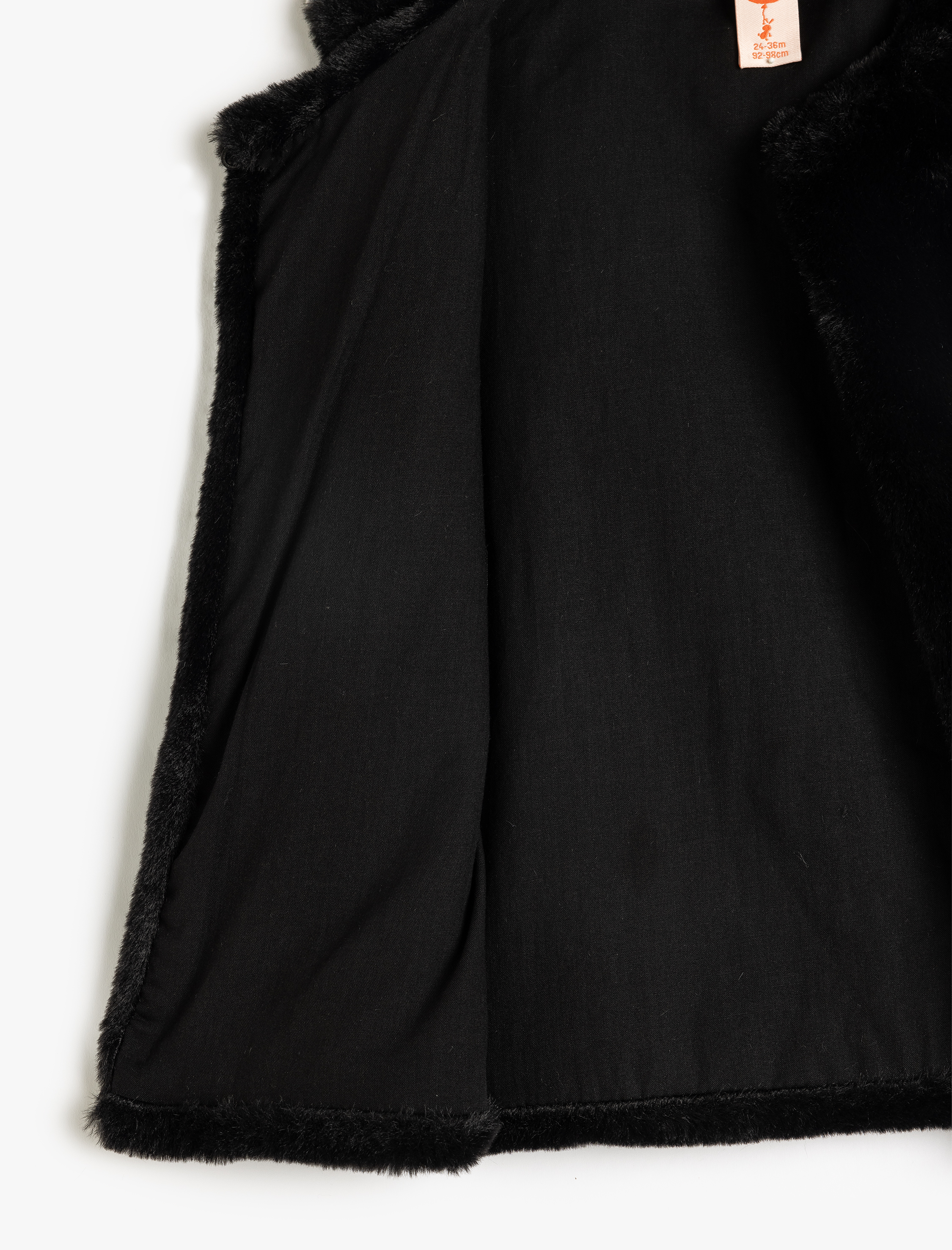 Kız Bebek Peluş Yelek Yuvarlak Yaka Kolsuz