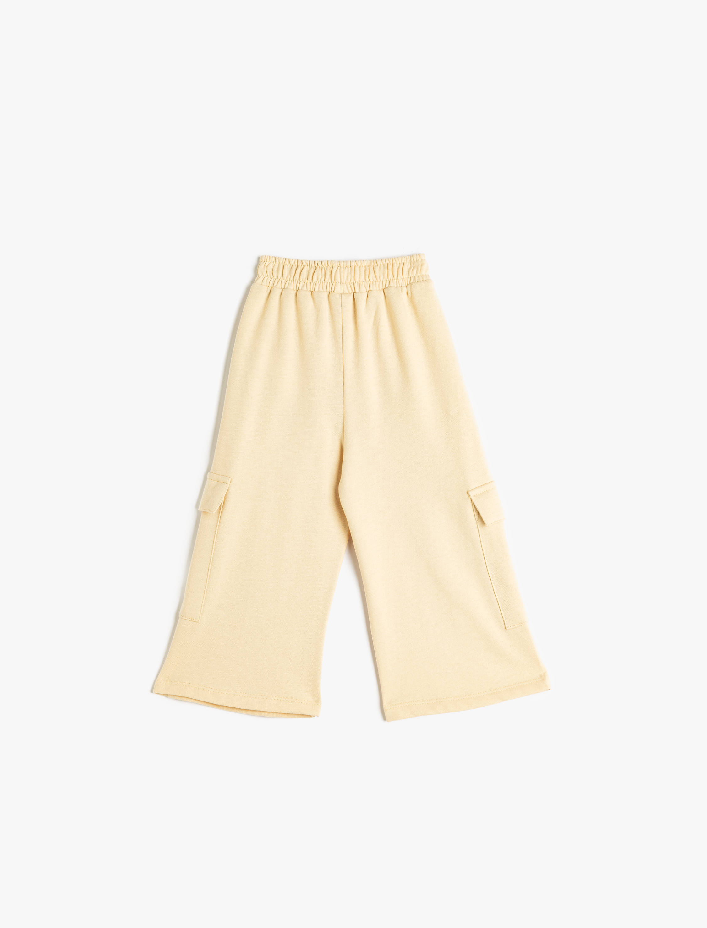  Kız Bebek Bol Paça Eşofman Altı Beli Lastikli Kargo Cepli Şardonlu