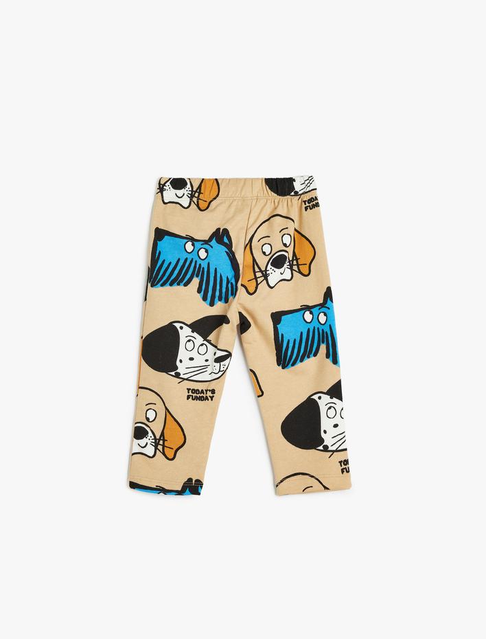 Erkek Bebek Eşofman Altı Köpek Baskılı Beli Lastikli Şardonlu