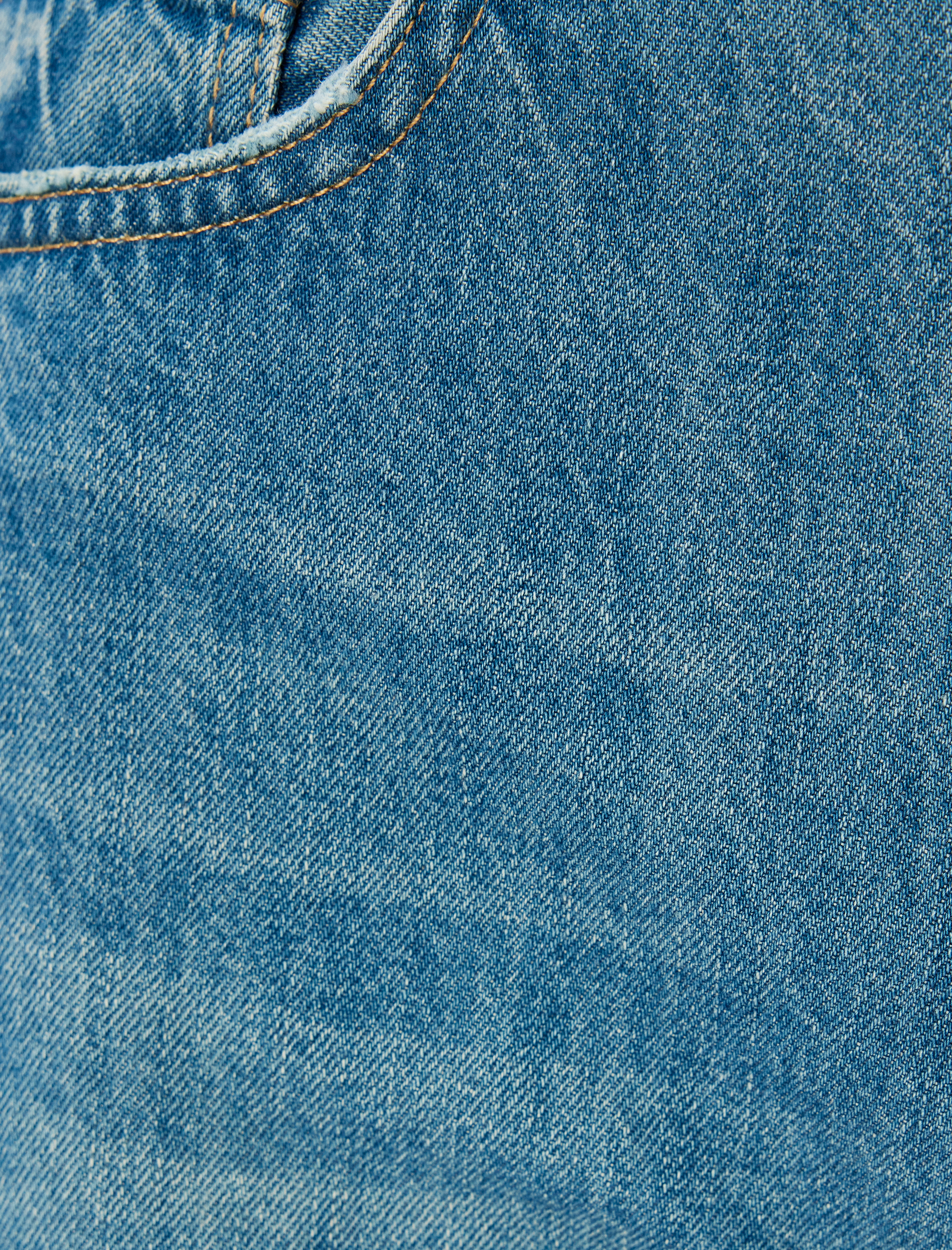   Rahat Kalıp Cepli Düğmeli Pamuklu Balon Kot Pantolon - Balloon Fit Jean