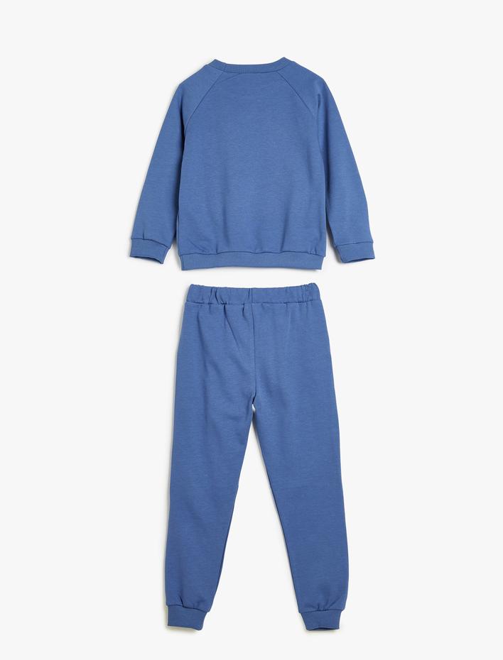 Erkek Bebek 2'li Eşofman Seti Uzun Kollu Üst ve Beli Lastikli Eşofman Altı Şardonlu