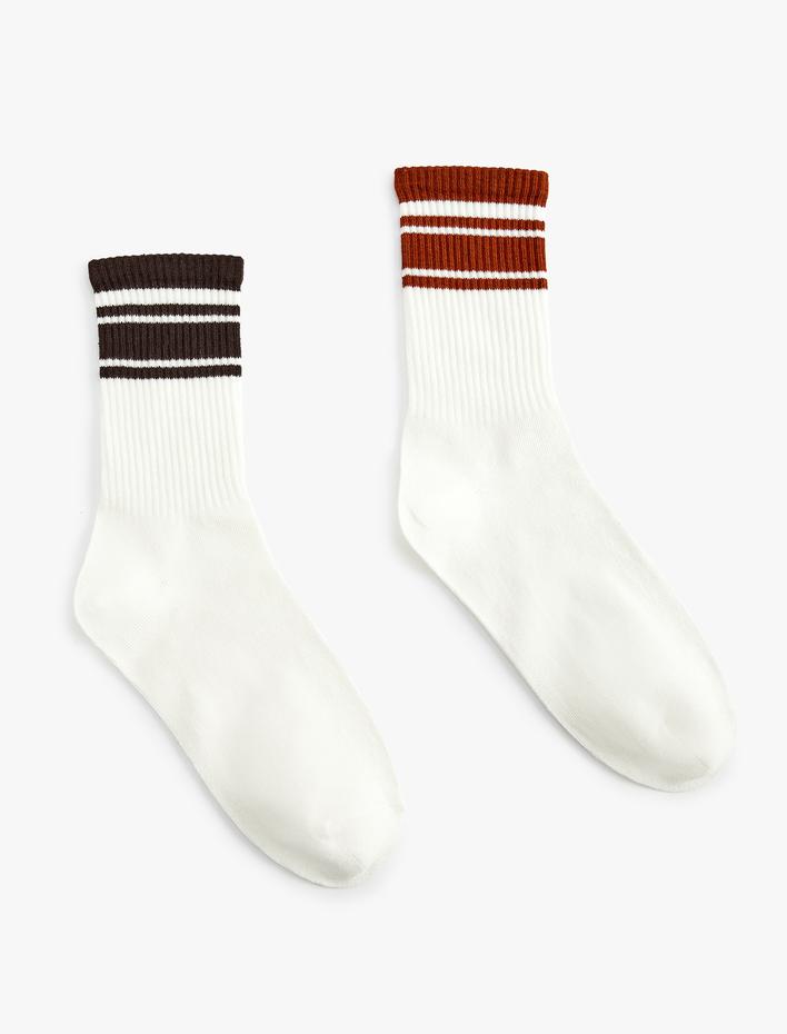 Kadın 2'li Tenis Soket Çorap Seti Çok Renkli