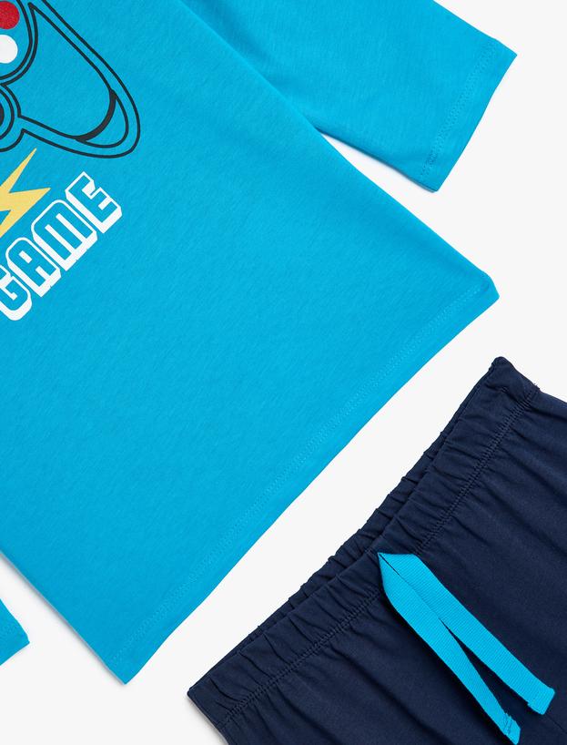 Pijama Takımı Oyun Temalı Baskı Detaylı Uzun Kollu Pamuklu_2