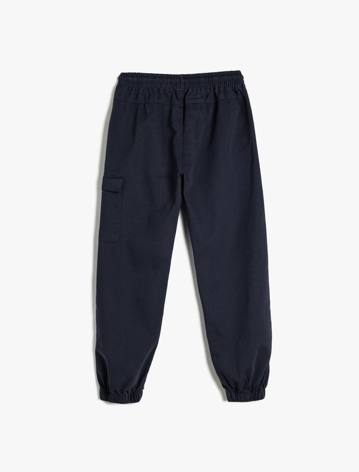 Erkek Çocuk Jogger Pantolon Kargo Cepli Beli Bağlamalı Pamuklu