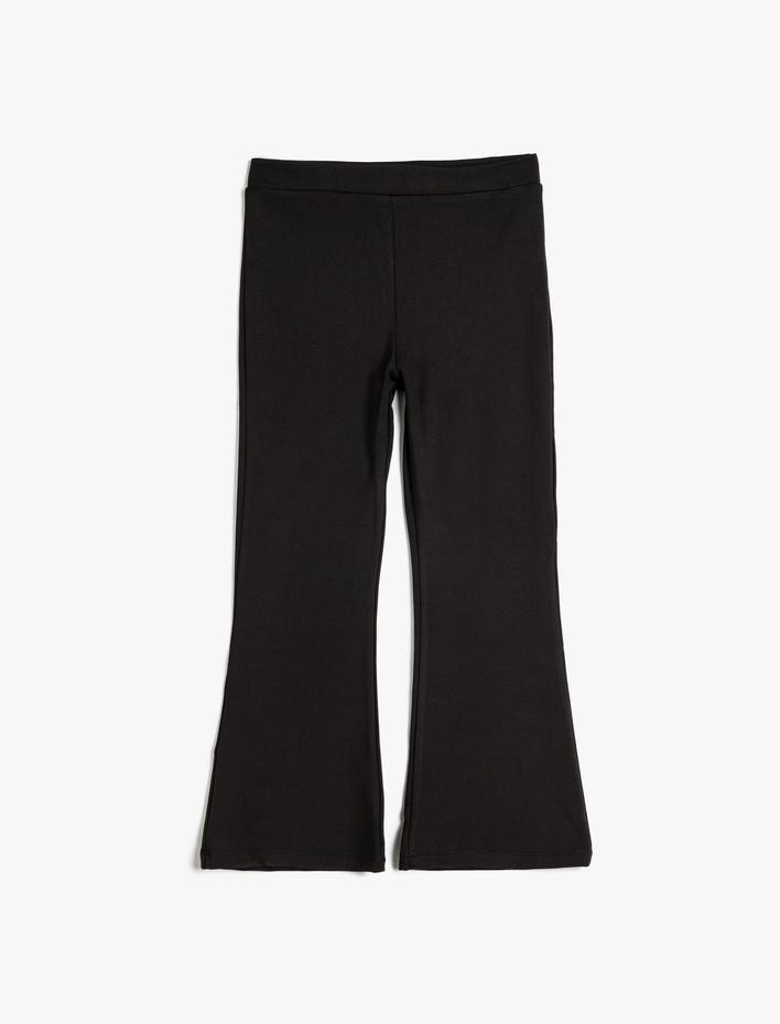 Kız Çocuk Basic İspanyol Paça Pantolon Beli Lastikli
