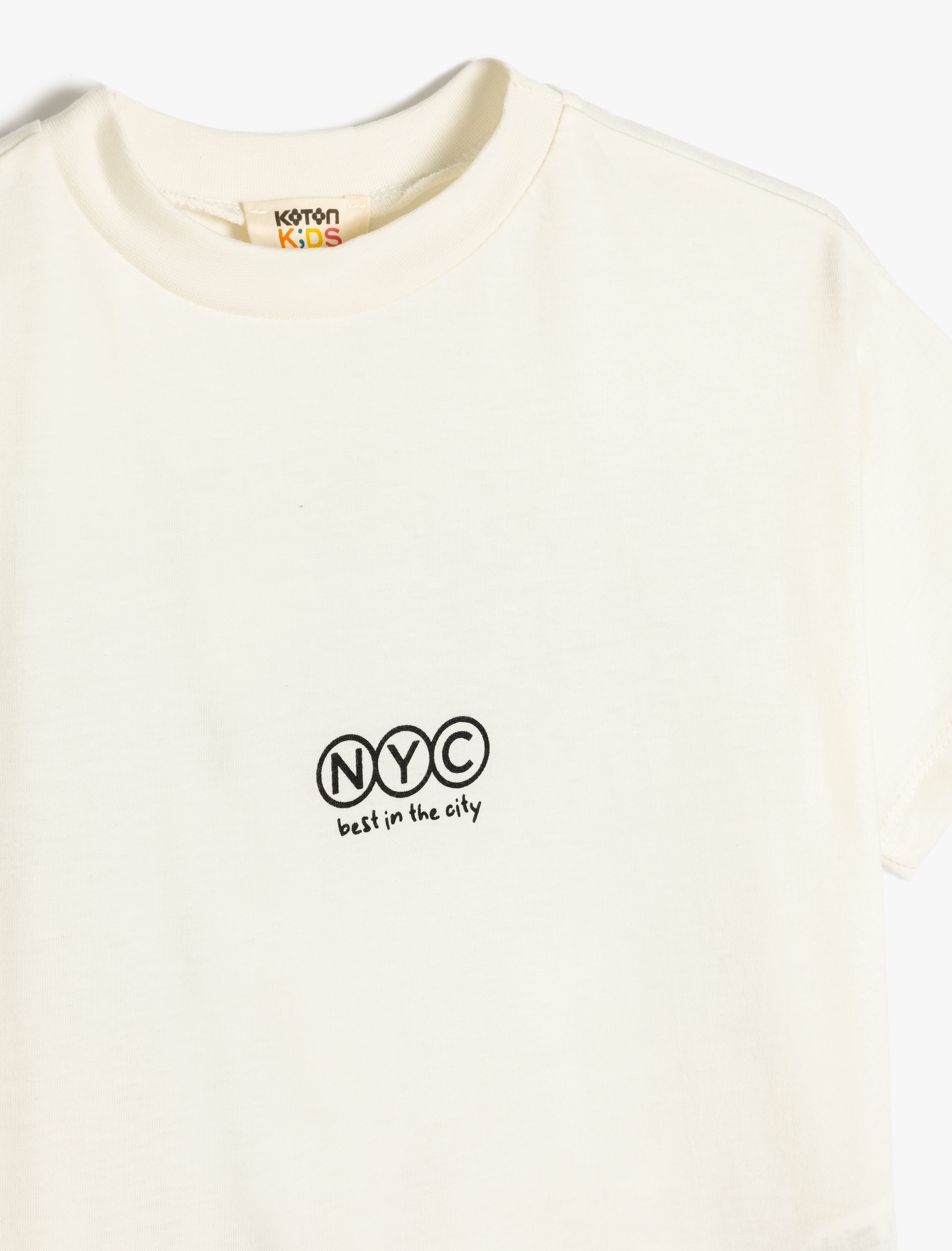  Erkek Çocuk Şehir Baskılı Bisiklet Yaka Kısa Kollu Pamuklu Tişört