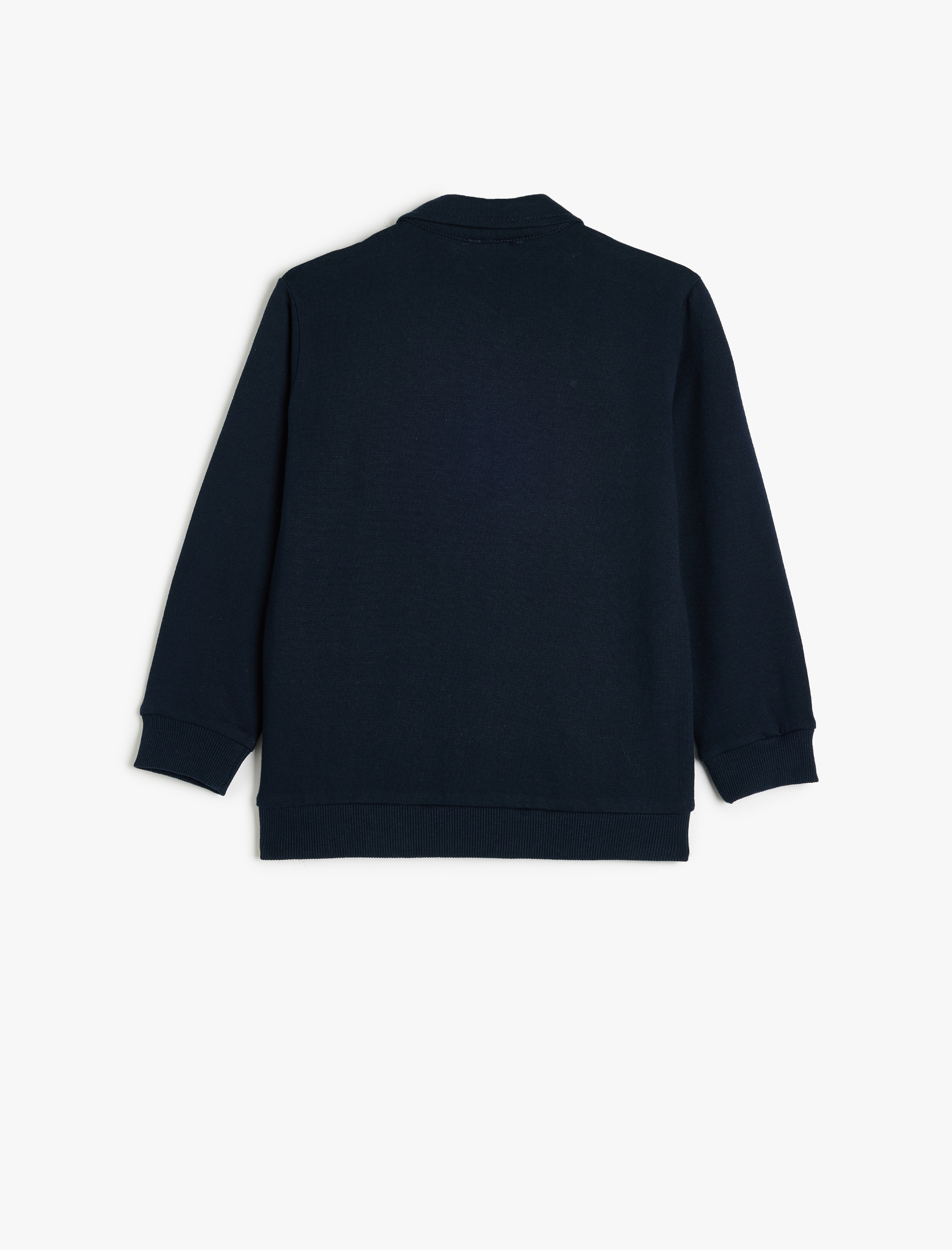 Erkek Çocuk Uzun Kollu Düğme Detaylı Pamuklu Polo Yaka Sweatshirt